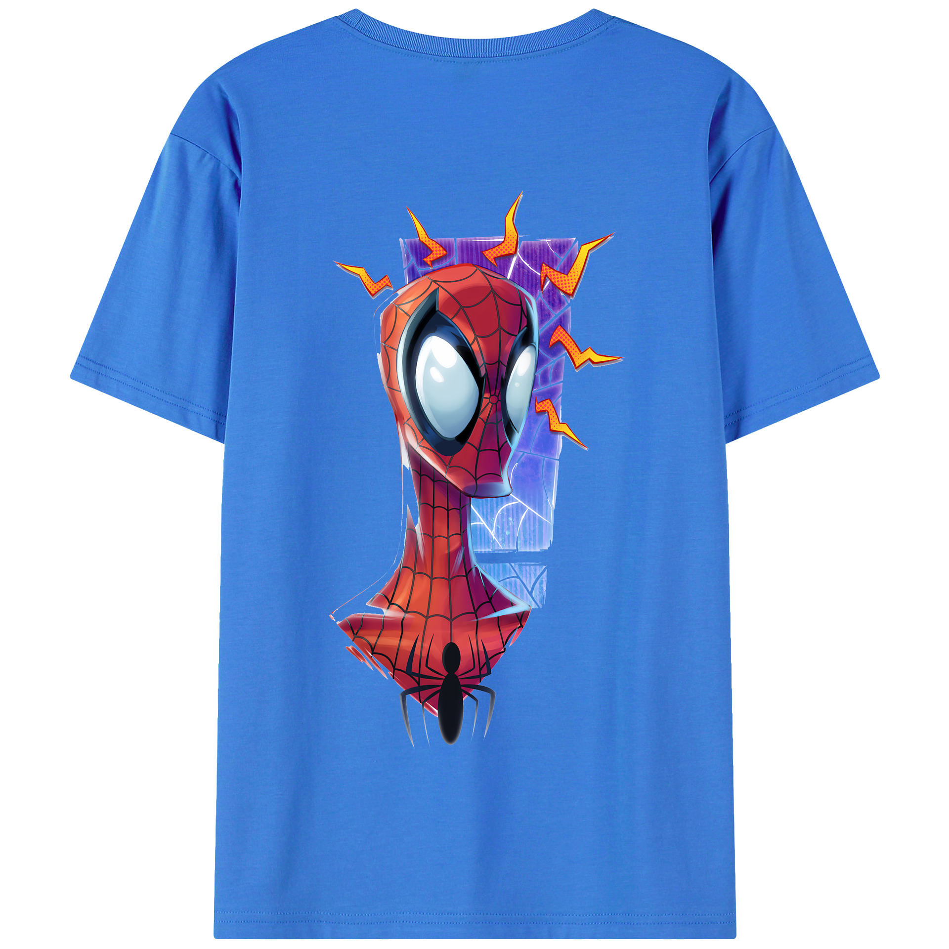 （画像用） Spider Man スパイダーマン 綿100％半袖Tシャツ（背面プリント）