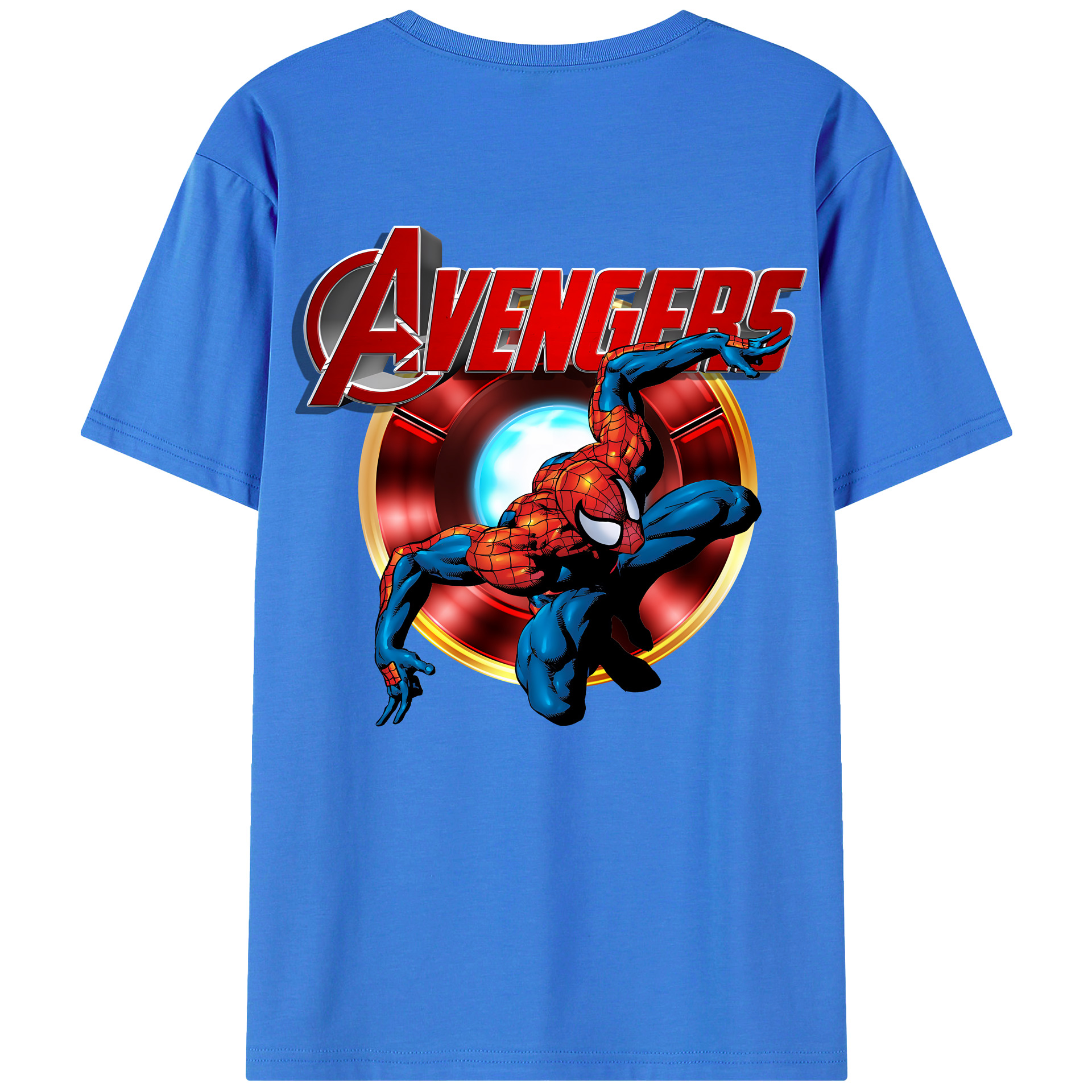 （画像用） Spider Man スパイダーマン 綿100％半袖Tシャツ（背面プリント）