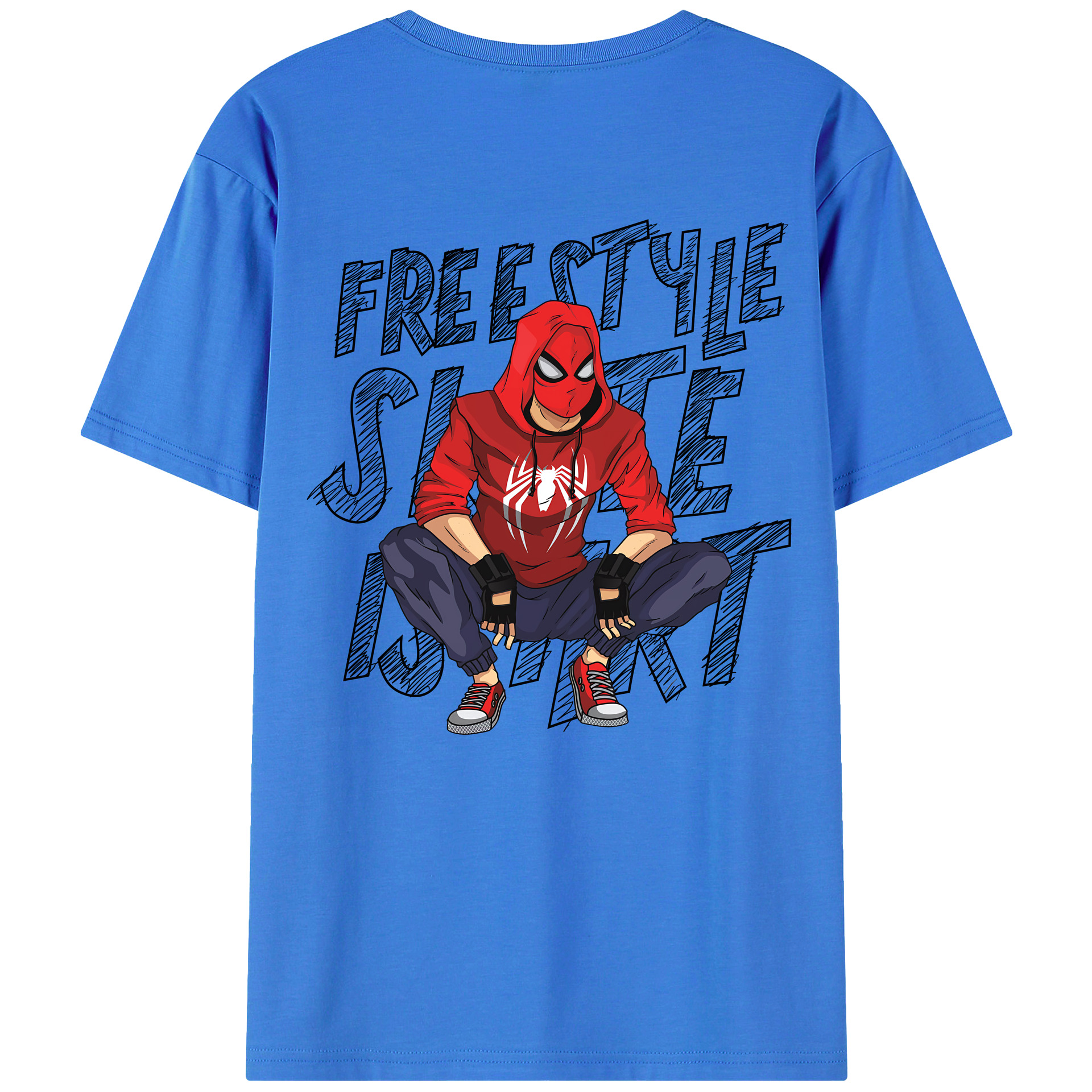 （画像用） Spider Man スパイダーマン 綿100％半袖Tシャツ（背面プリント）