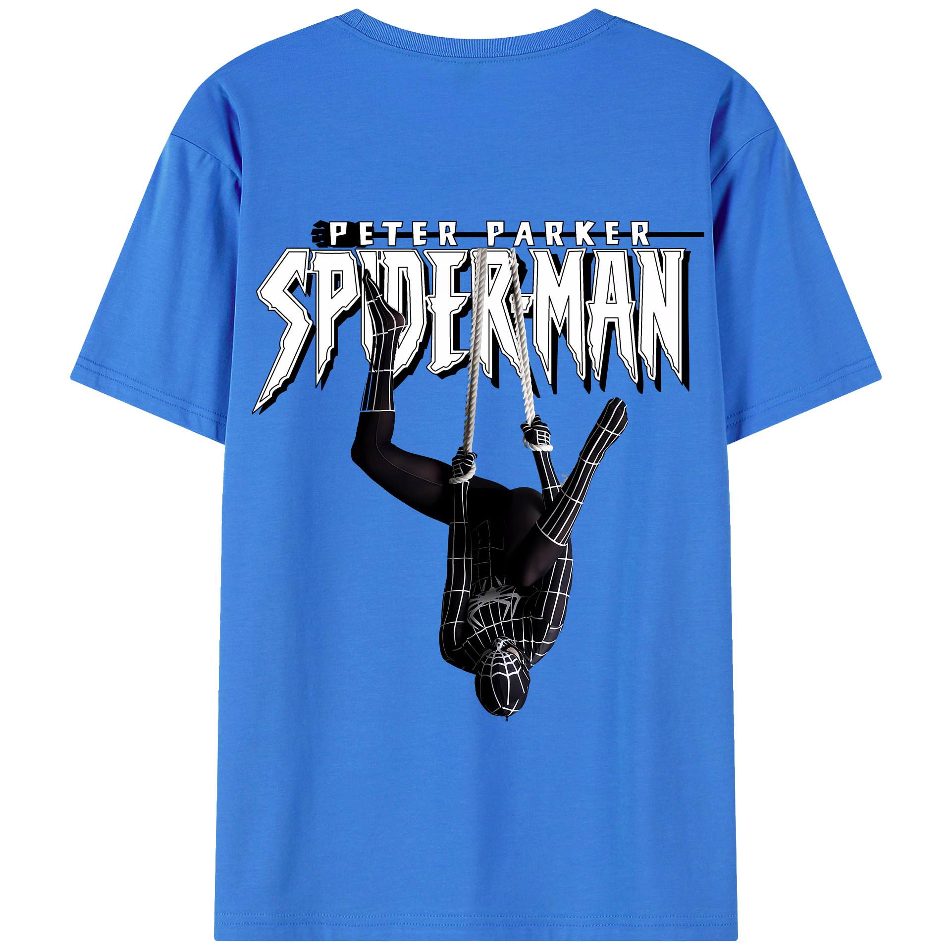 （画像用） Spider Man スパイダーマン 綿100％半袖Tシャツ（背面プリント）