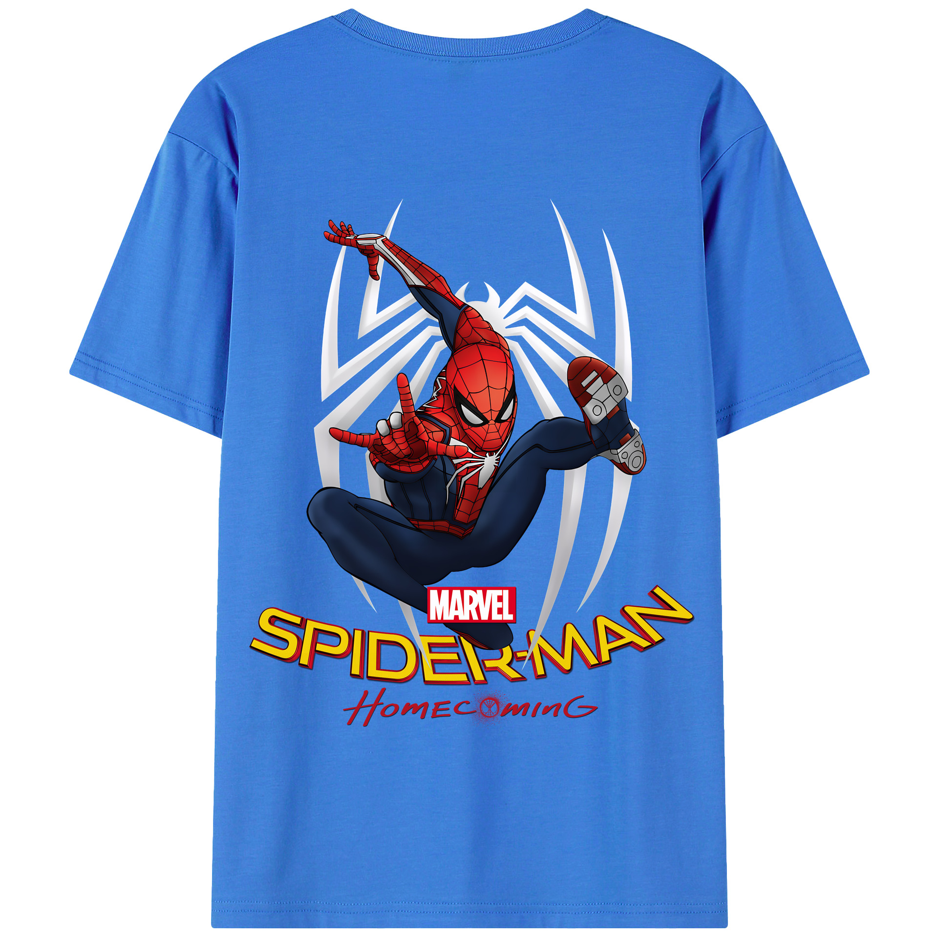 （画像用） Spider Man スパイダーマン 綿100％半袖Tシャツ（背面プリント）
