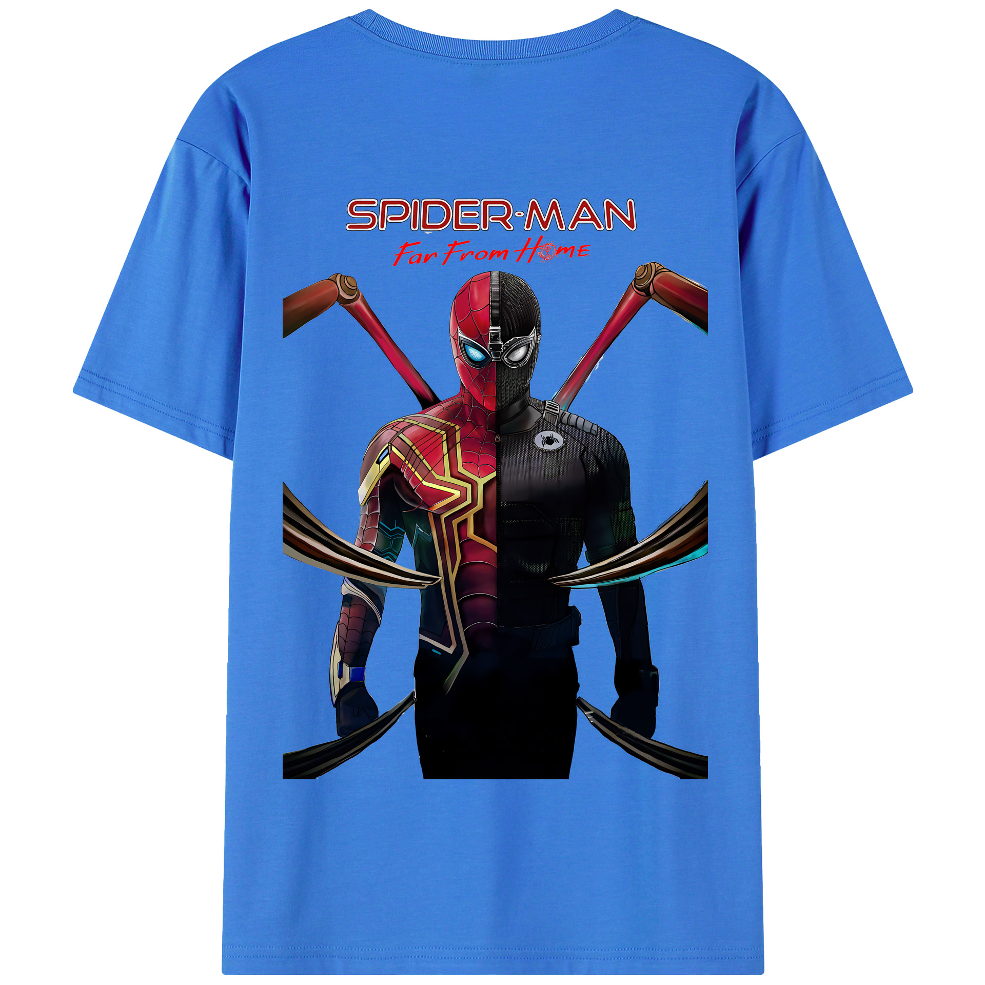 （画像用） Spider Man スパイダーマン 綿100％半袖Tシャツ（背面プリント）