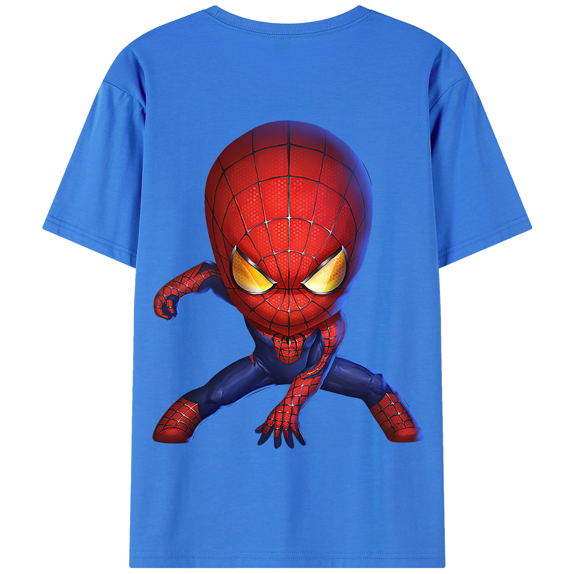 （画像用） Spider Man スパイダーマン 綿100％半袖Tシャツ（背面プリント）