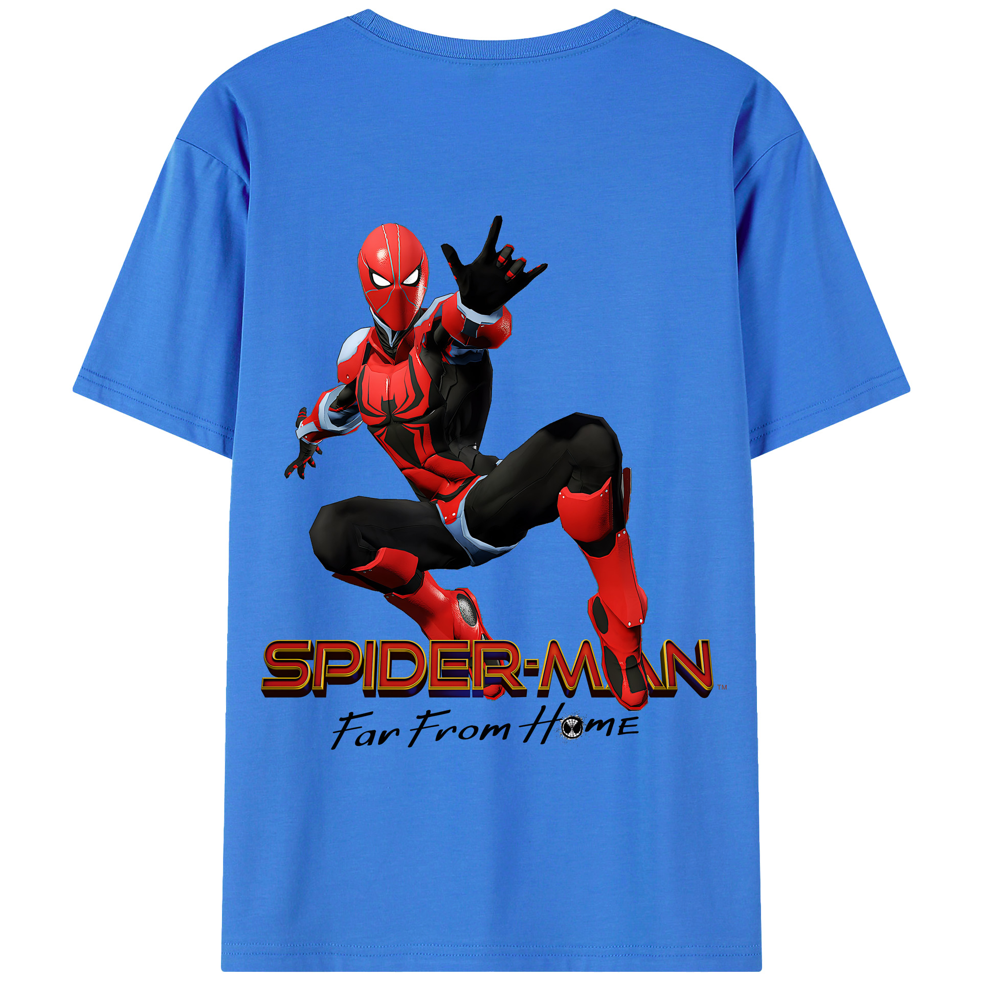 （画像用） Spider Man スパイダーマン 綿100％半袖Tシャツ（背面プリント）