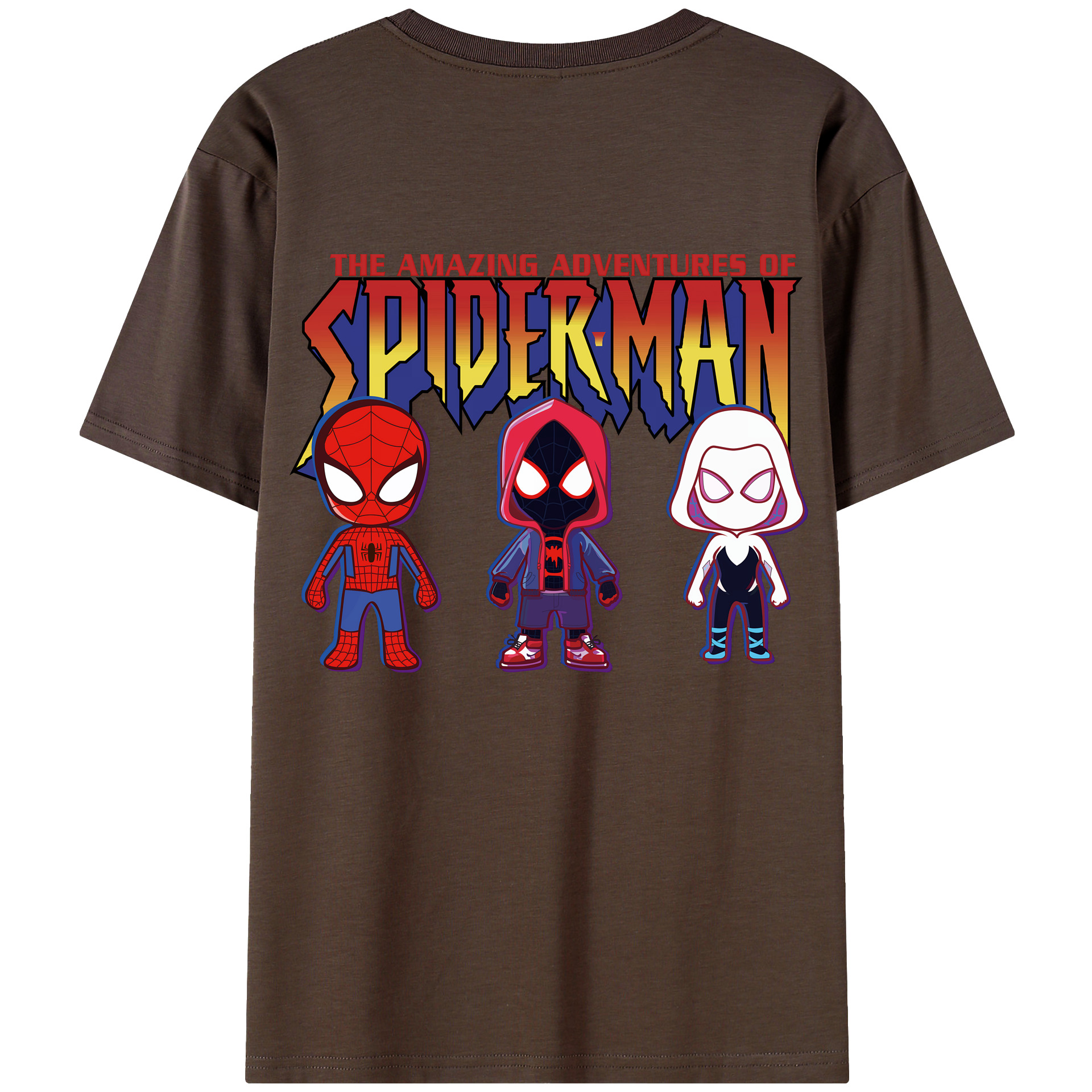 （画像用） Spider Man スパイダーマン 綿100％半袖Tシャツ（背面プリント）
