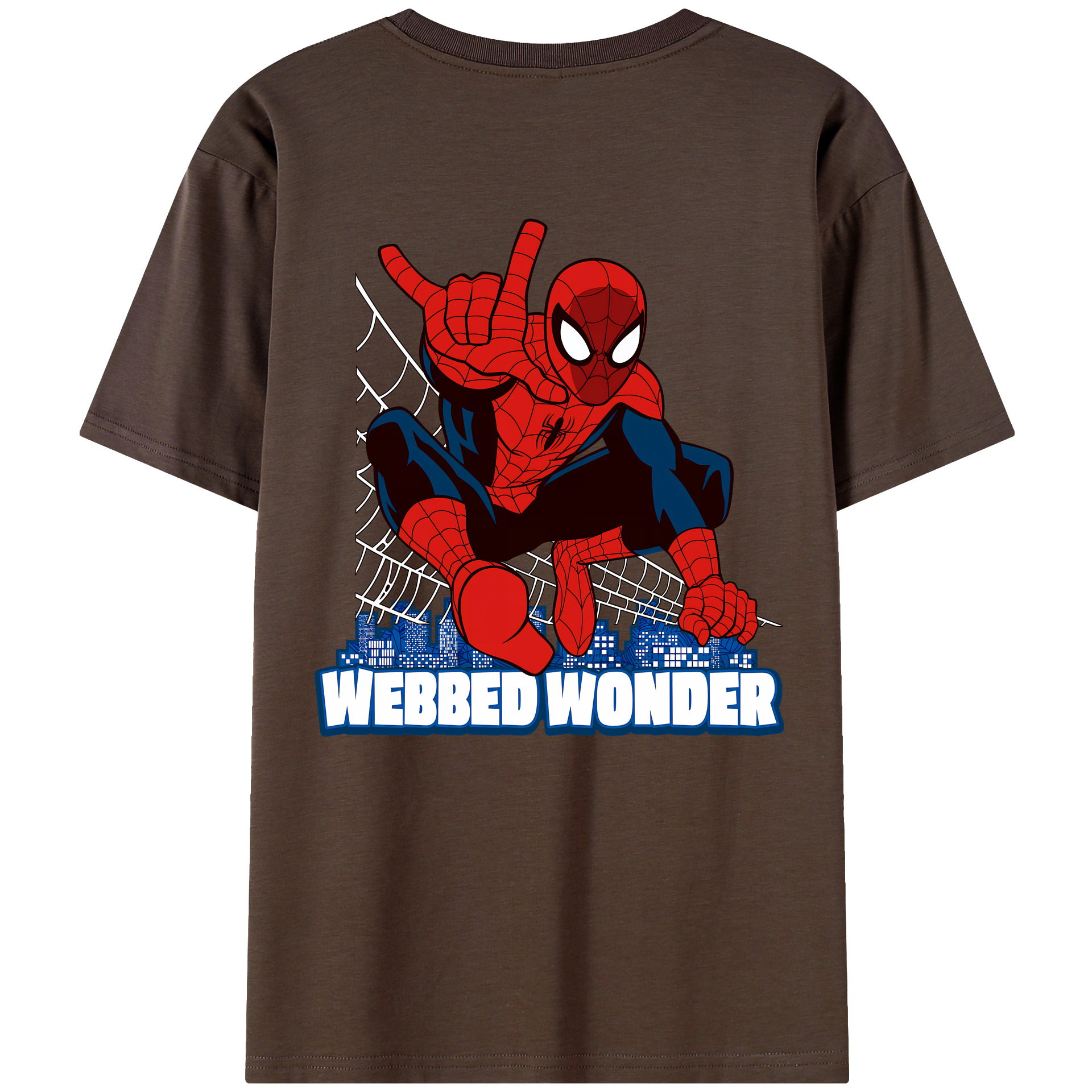（画像用） Spider Man スパイダーマン 綿100％半袖Tシャツ（背面プリント）