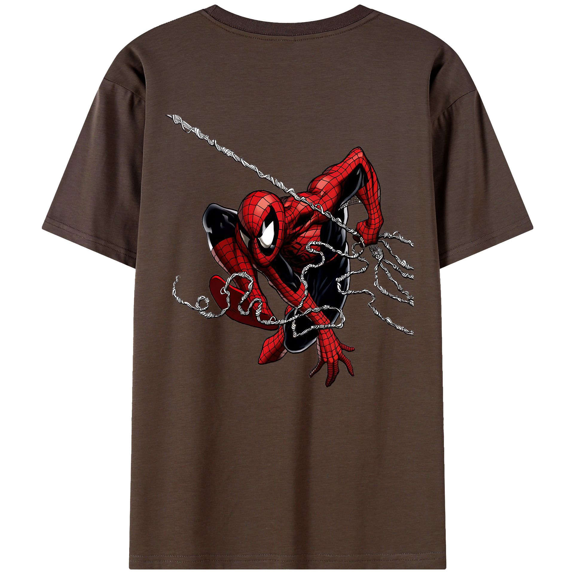 （画像用） Spider Man スパイダーマン 綿100％半袖Tシャツ（背面プリント）