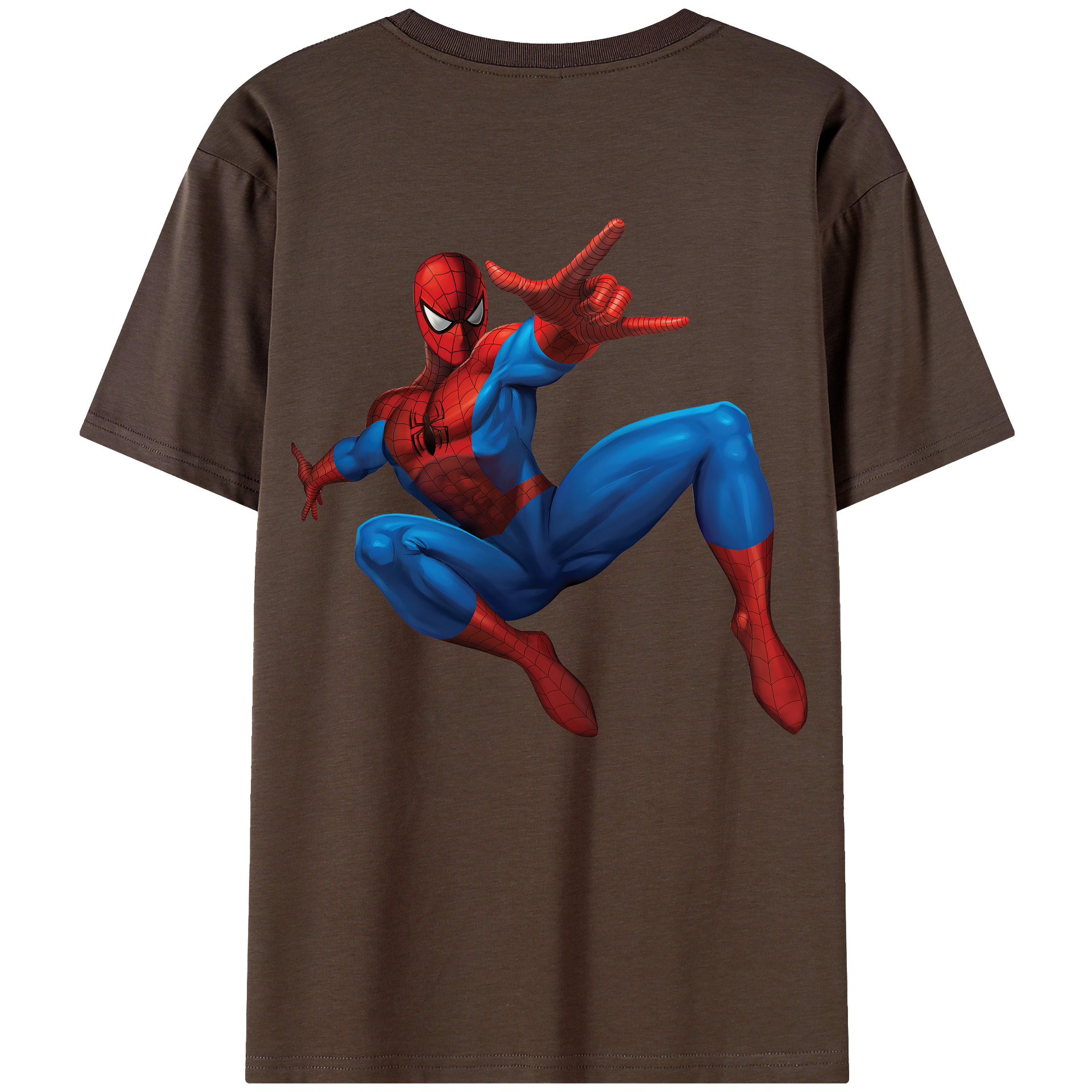 （画像用） Spider Man スパイダーマン 綿100％半袖Tシャツ（背面プリント）