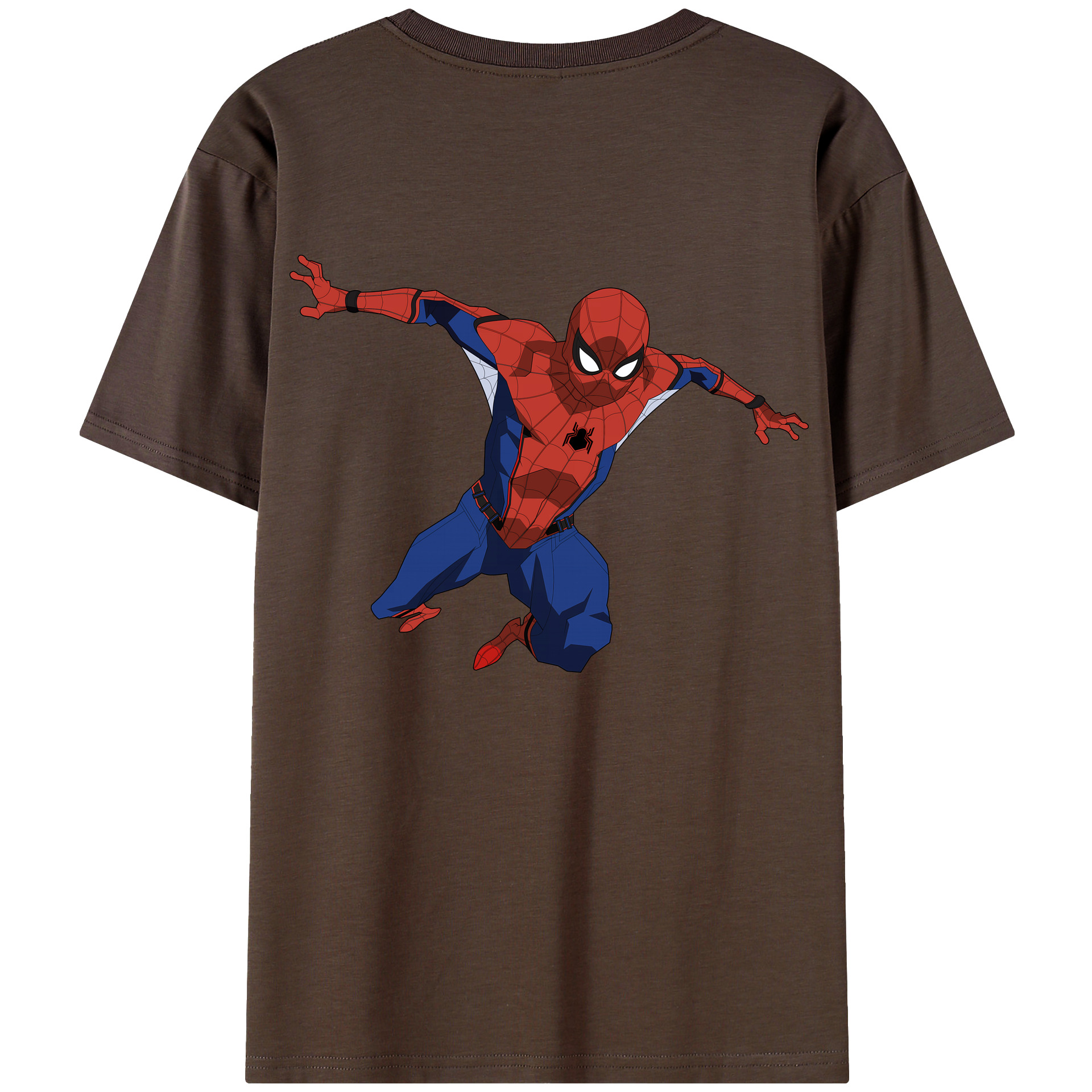 （画像用） Spider Man スパイダーマン 綿100％半袖Tシャツ（背面プリント）