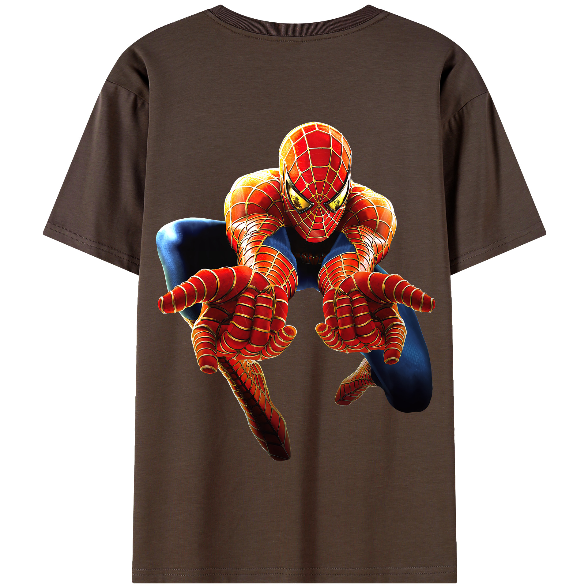 （画像用） Spider Man スパイダーマン 綿100％半袖Tシャツ（背面プリント）