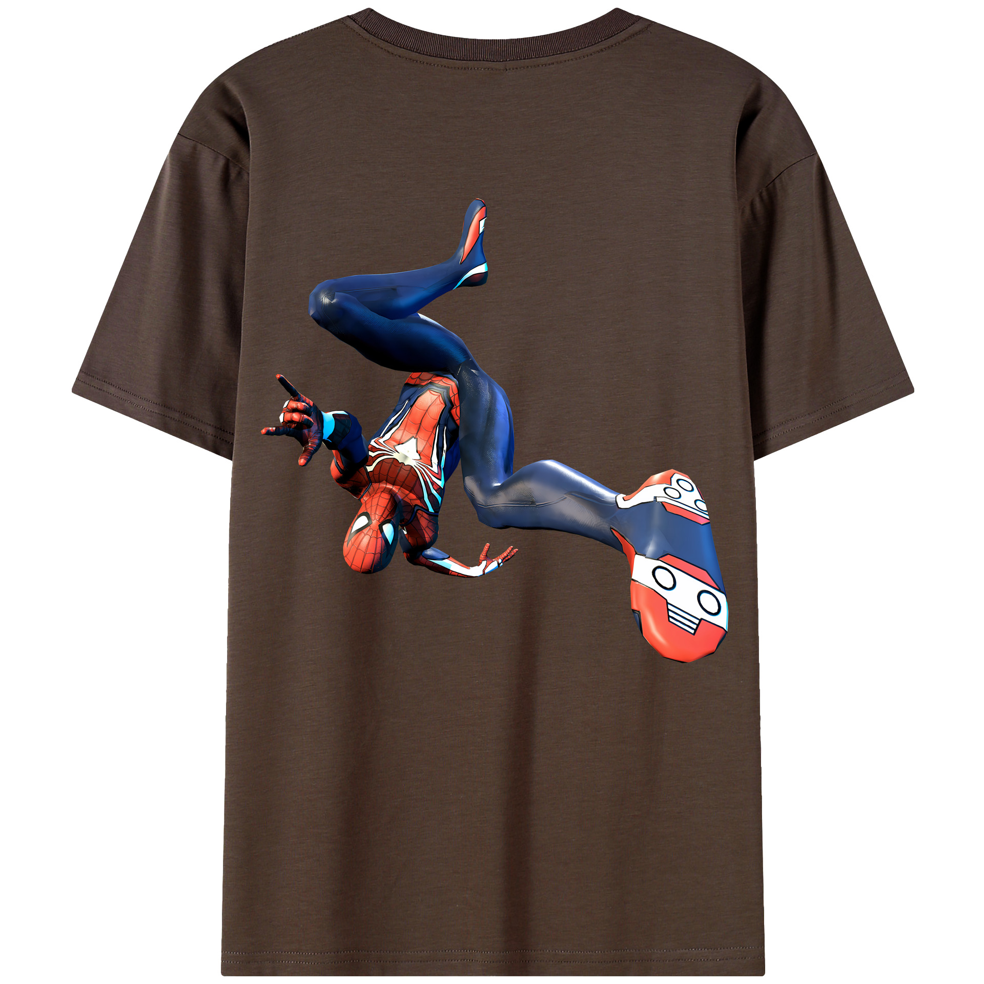 （画像用） Spider Man スパイダーマン 綿100％半袖Tシャツ（背面プリント）