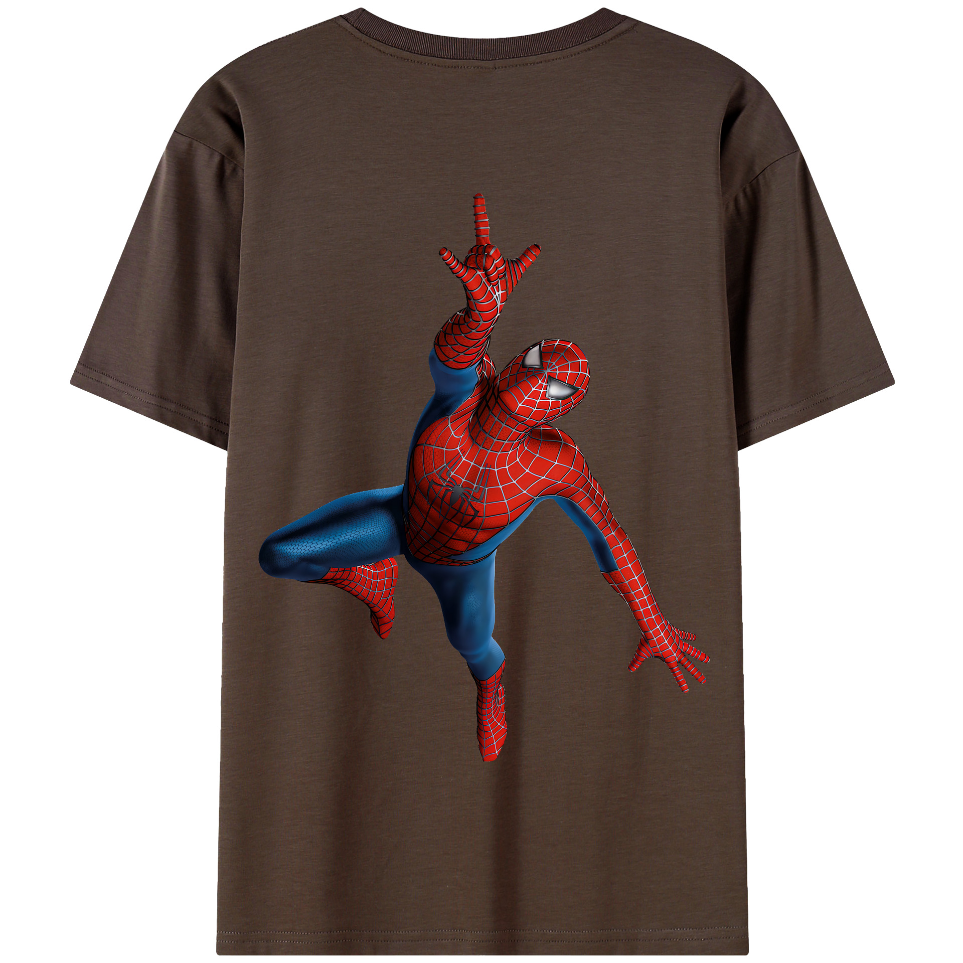 （画像用） Spider Man スパイダーマン 綿100％半袖Tシャツ（背面プリント）