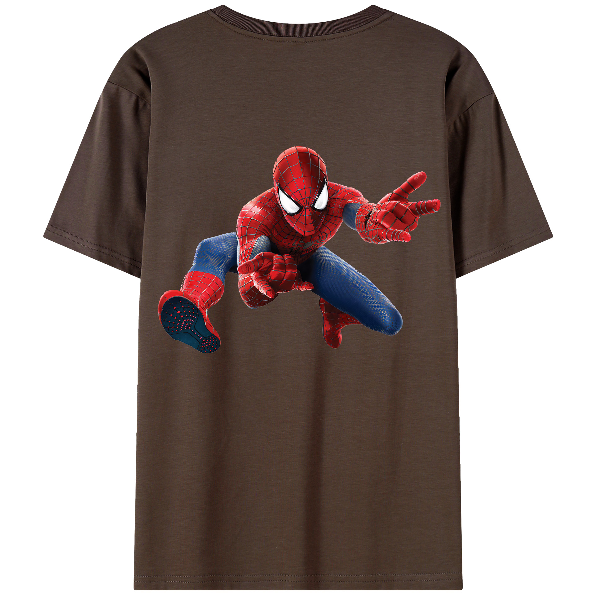 （画像用） Spider Man スパイダーマン 綿100％半袖Tシャツ（背面プリント）