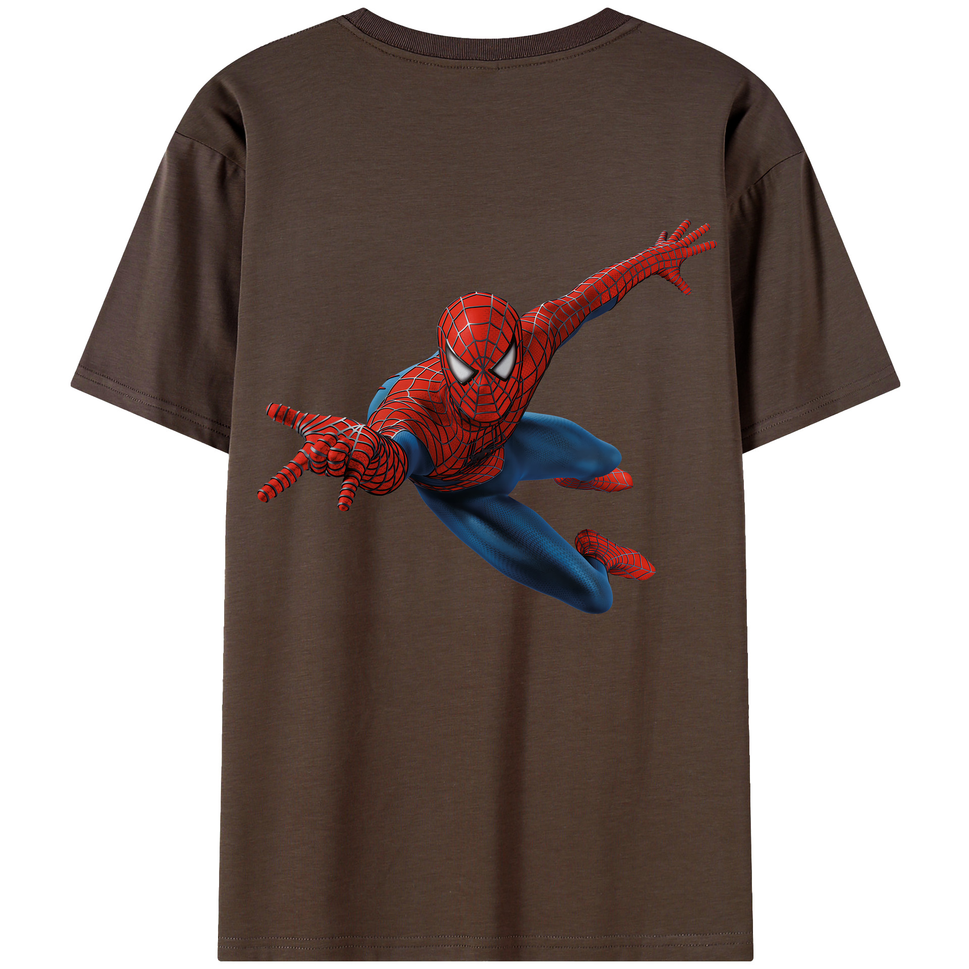 （画像用） Spider Man スパイダーマン 綿100％半袖Tシャツ（背面プリント）