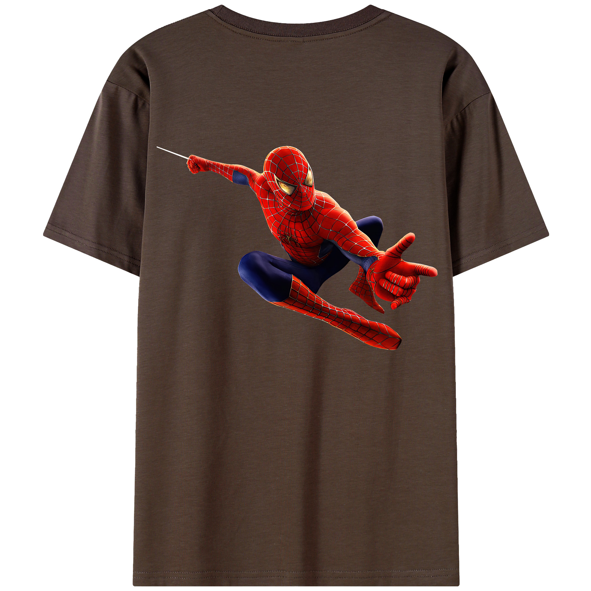 （画像用） Spider Man スパイダーマン 綿100％半袖Tシャツ（背面プリント）