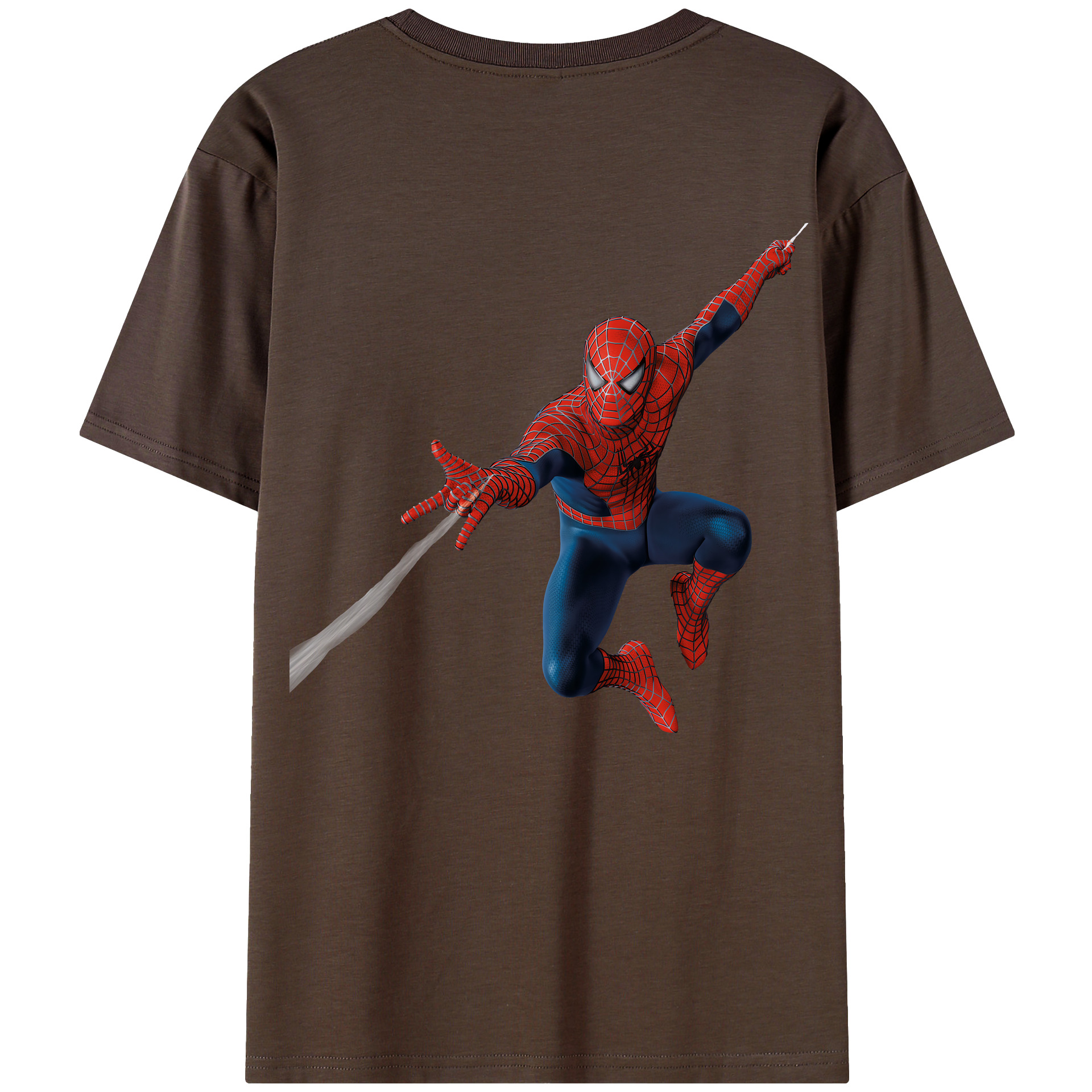 （画像用） Spider Man スパイダーマン 綿100％半袖Tシャツ（背面プリント）