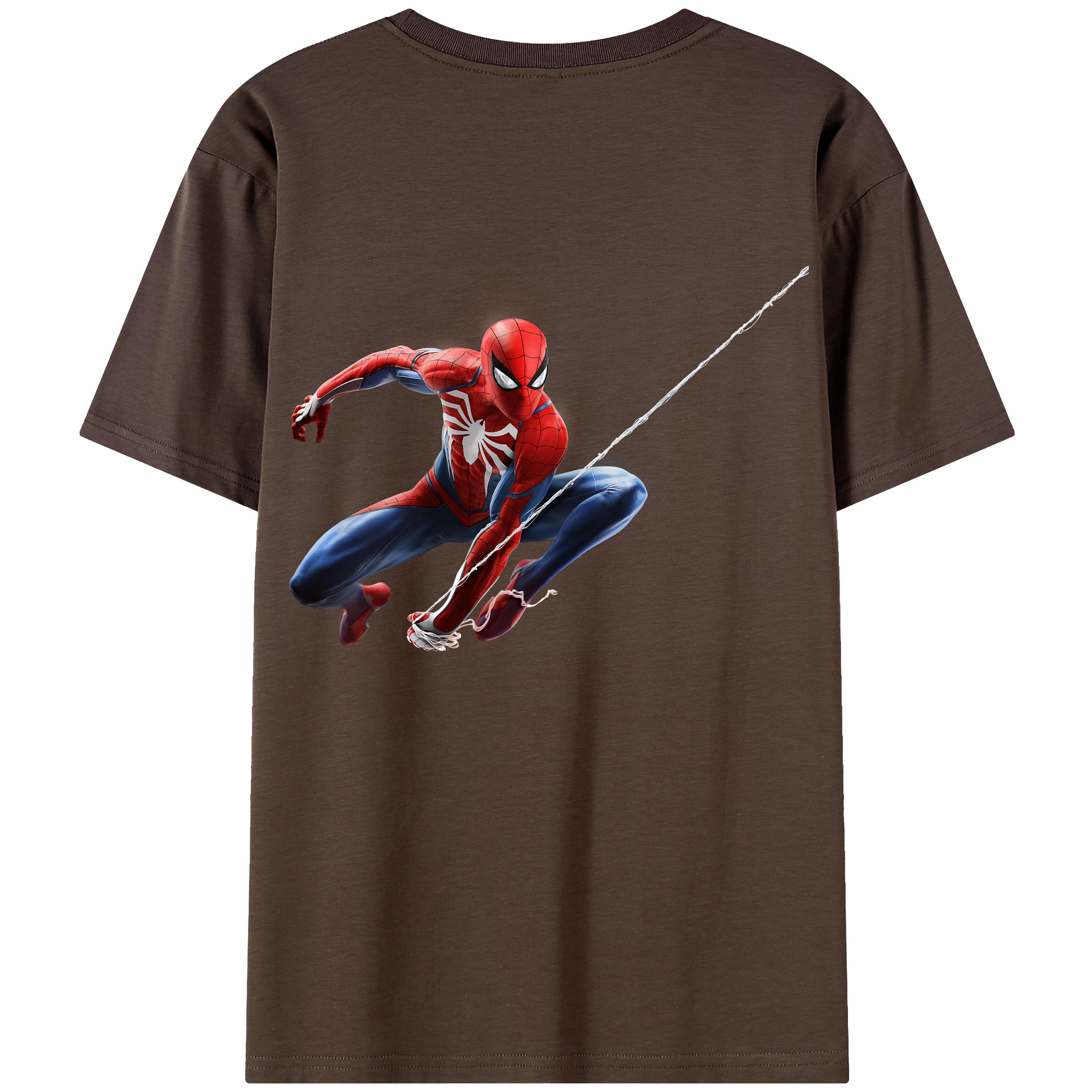 （画像用） Spider Man スパイダーマン 綿100％半袖Tシャツ（背面プリント）