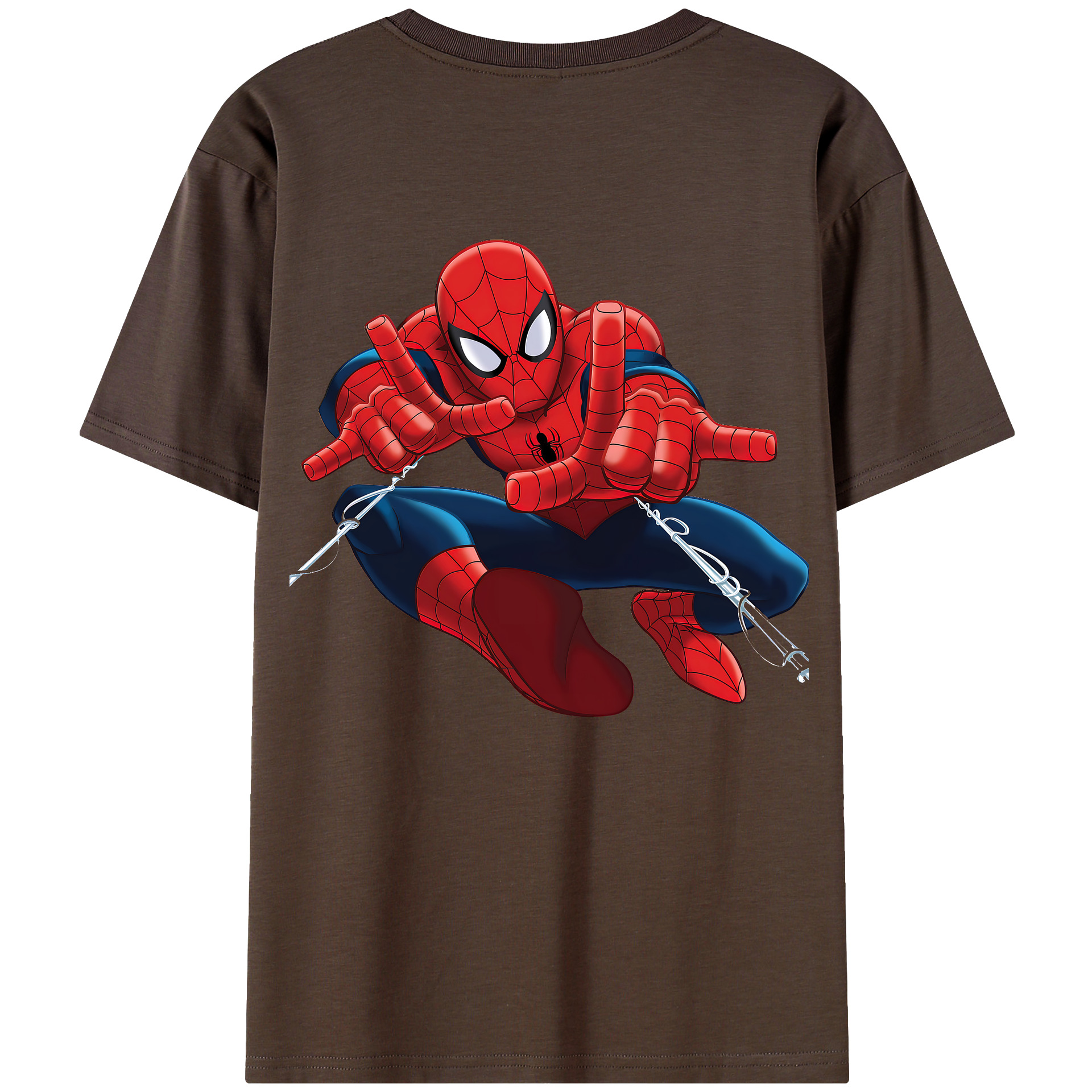 （画像用） Spider Man スパイダーマン 綿100％半袖Tシャツ（背面プリント）