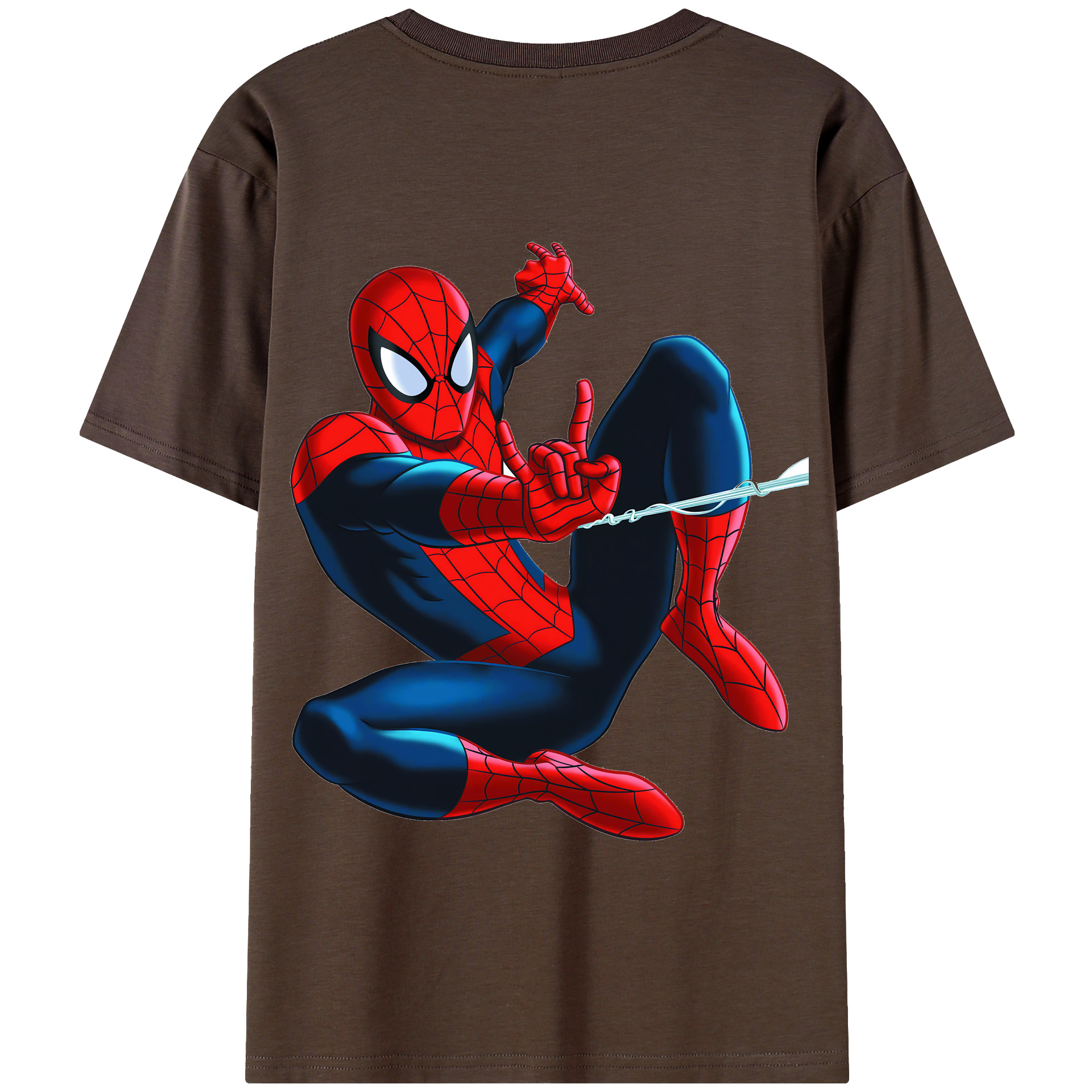 （画像用） Spider Man スパイダーマン 綿100％半袖Tシャツ（背面プリント）