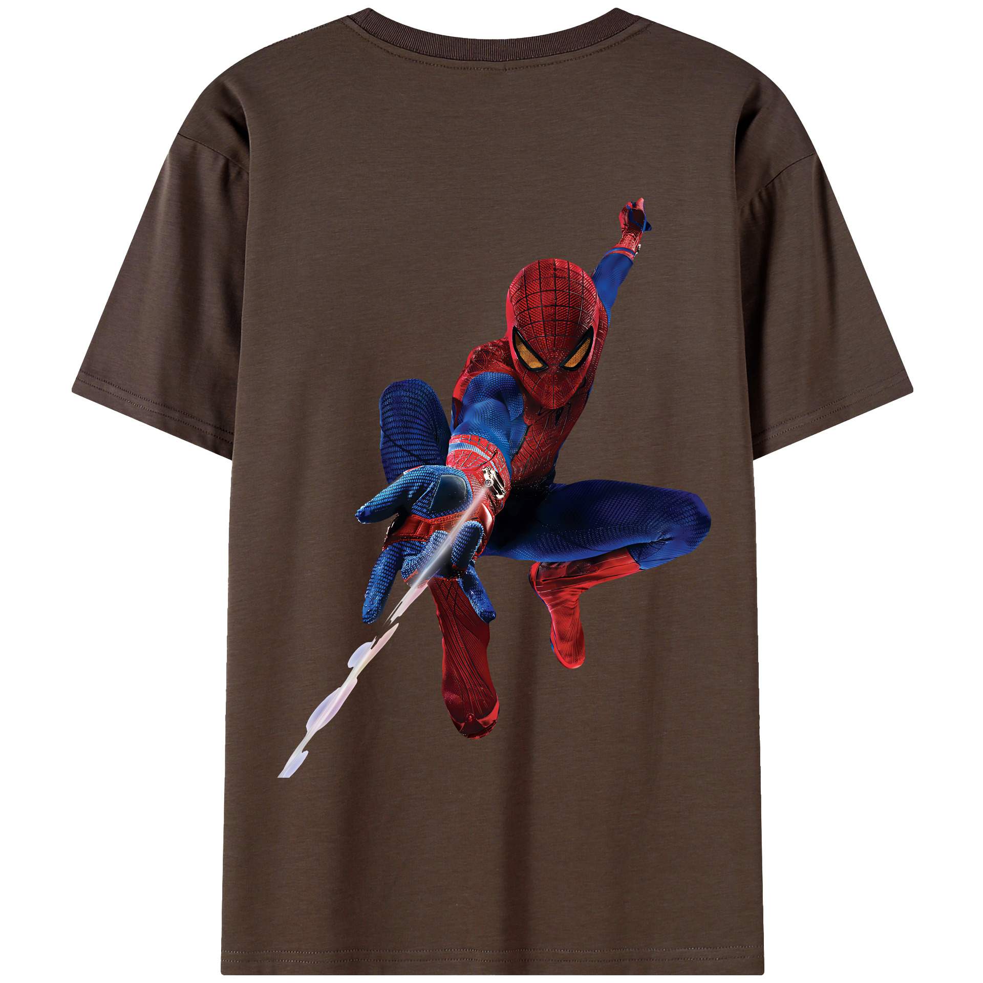 （画像用） Spider Man スパイダーマン 綿100％半袖Tシャツ（背面プリント）