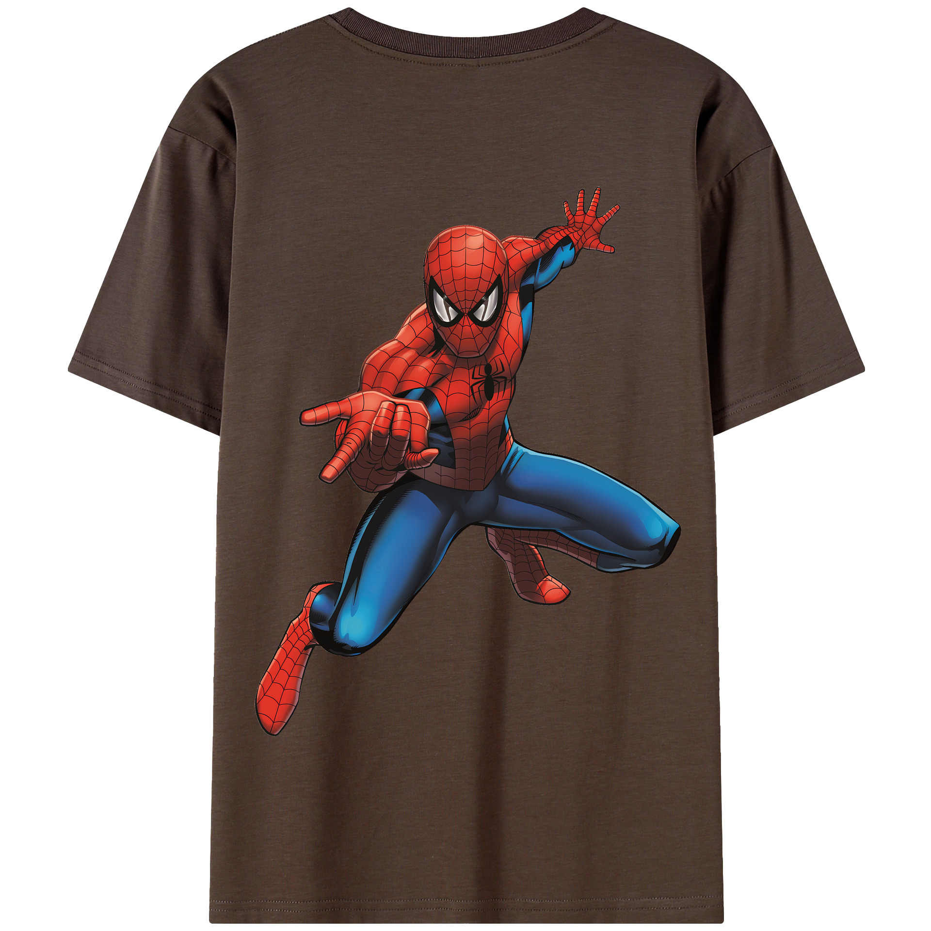 （画像用） Spider Man スパイダーマン 綿100％半袖Tシャツ（背面プリント）