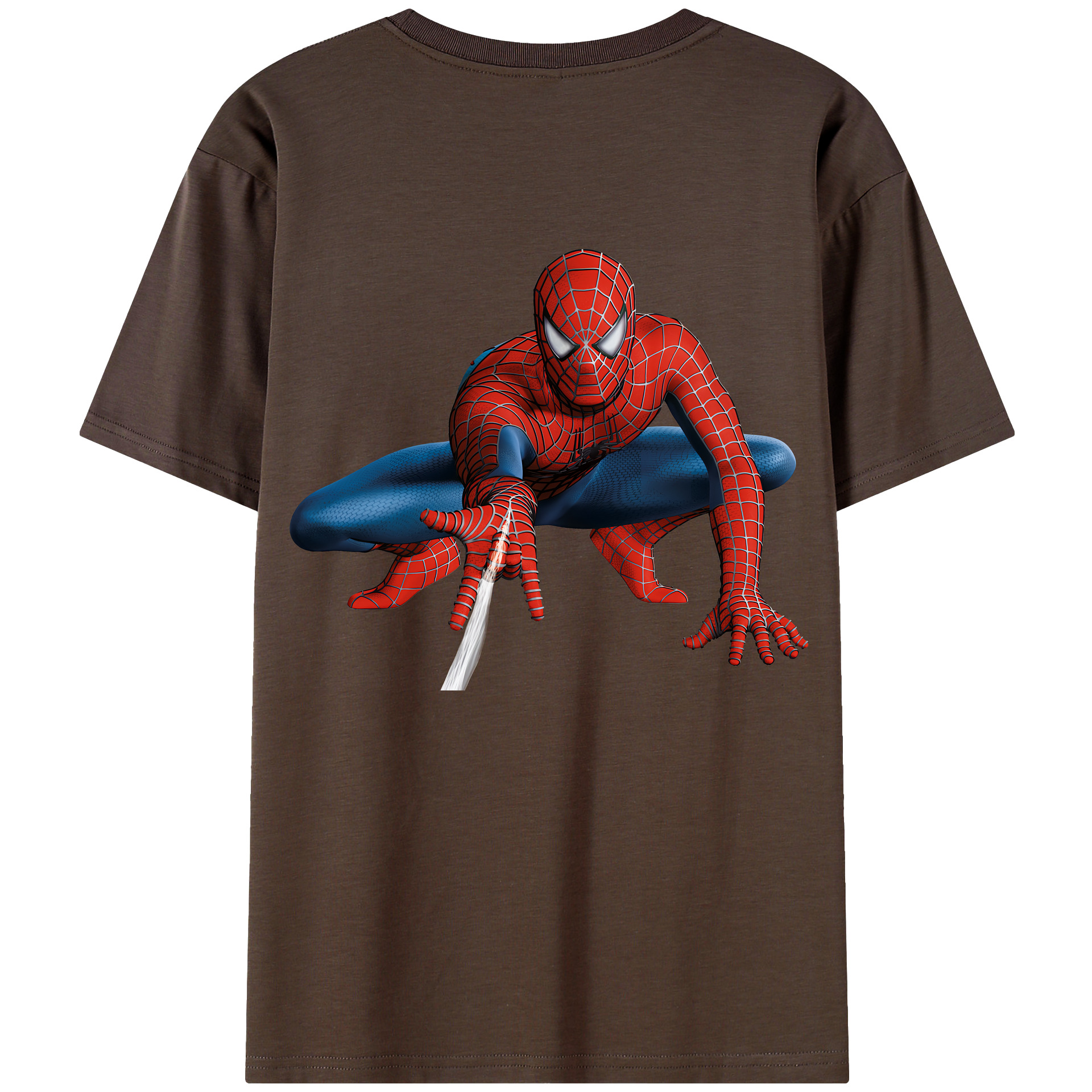 Spider Man スパイダーマン 綿100％半袖Tシャツ（背面プリント）