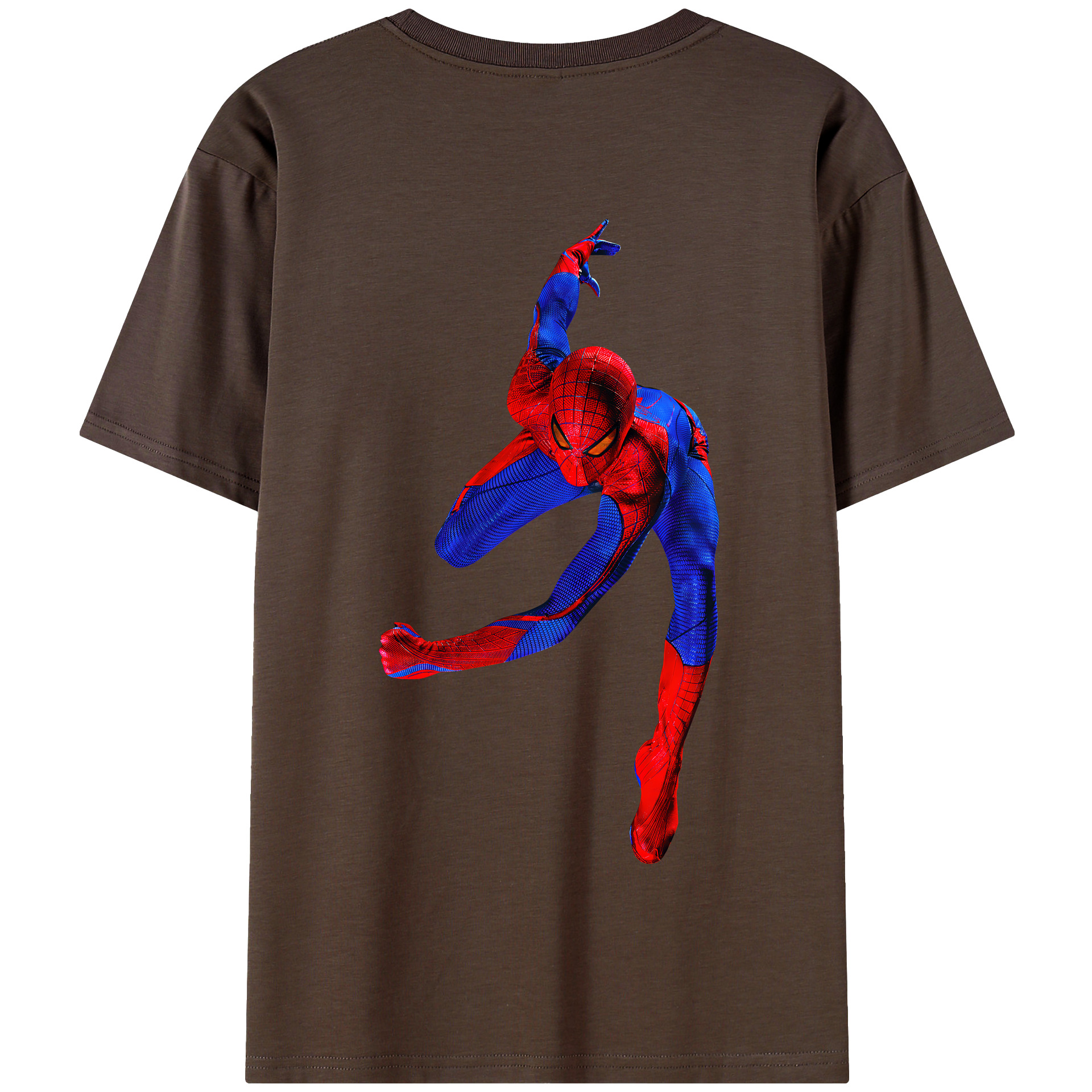 （画像用） Spider Man スパイダーマン 綿100％半袖Tシャツ（背面プリント）