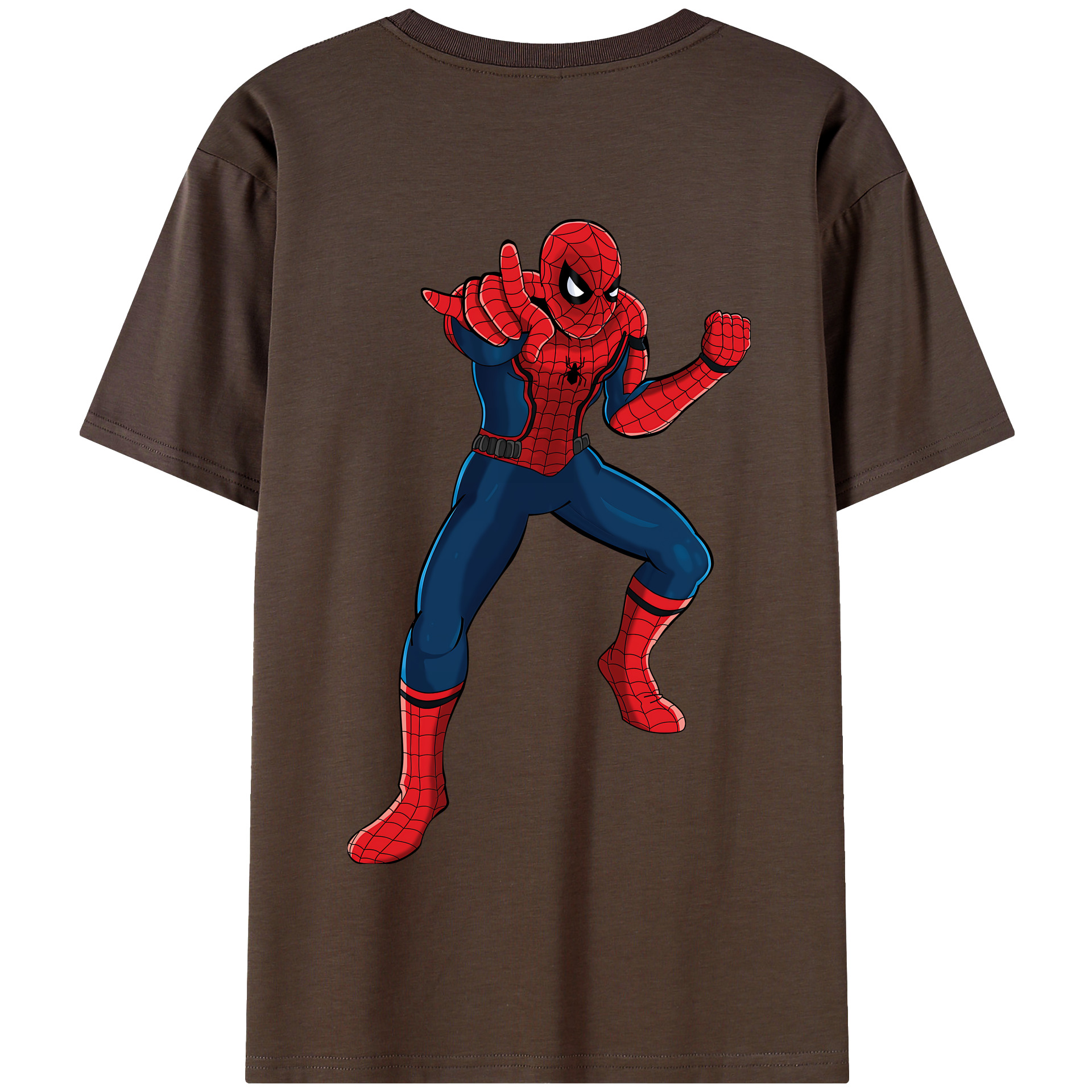 （画像用） Spider Man スパイダーマン 綿100％半袖Tシャツ（背面プリント）