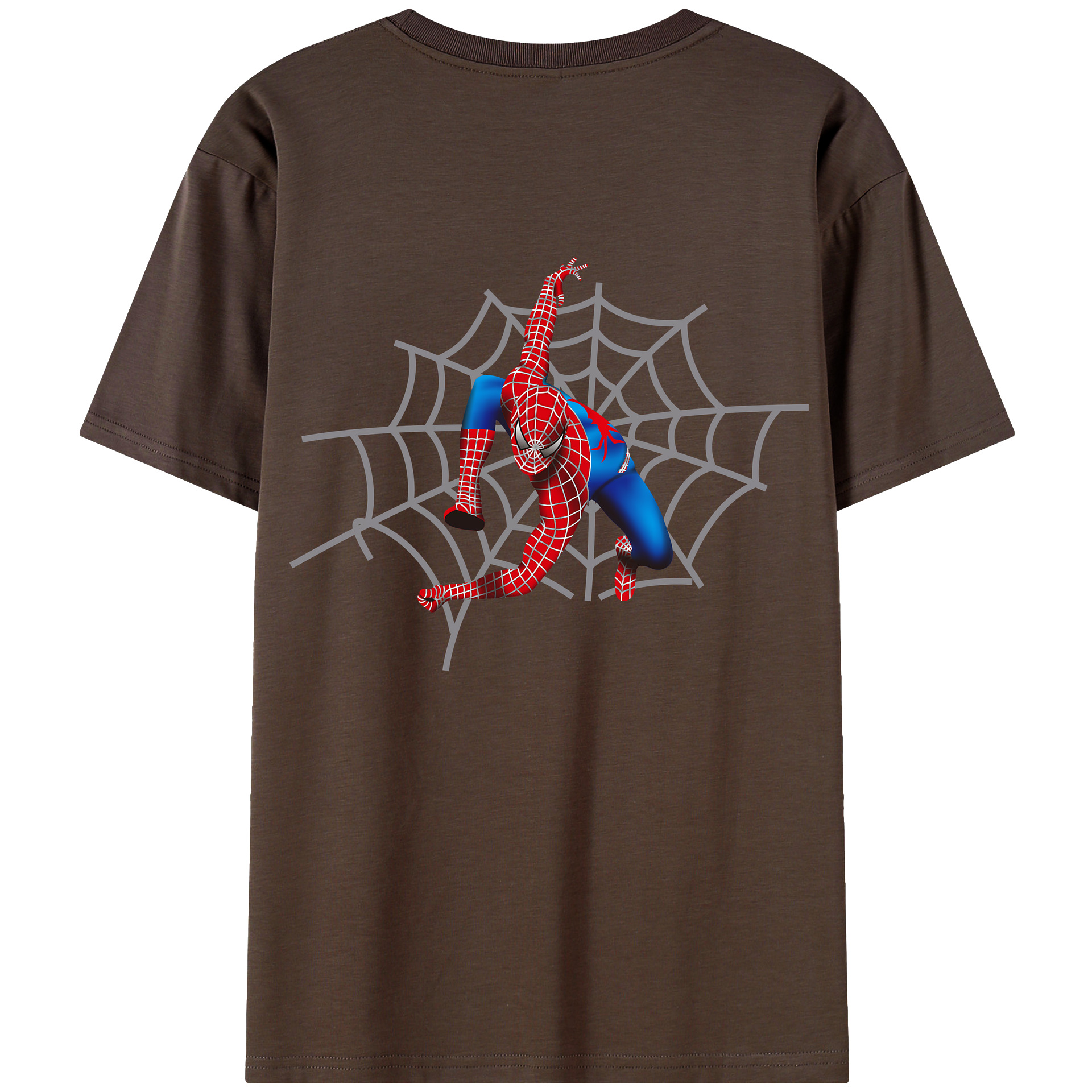 （画像用） Spider Man スパイダーマン 綿100％半袖Tシャツ（背面プリント）