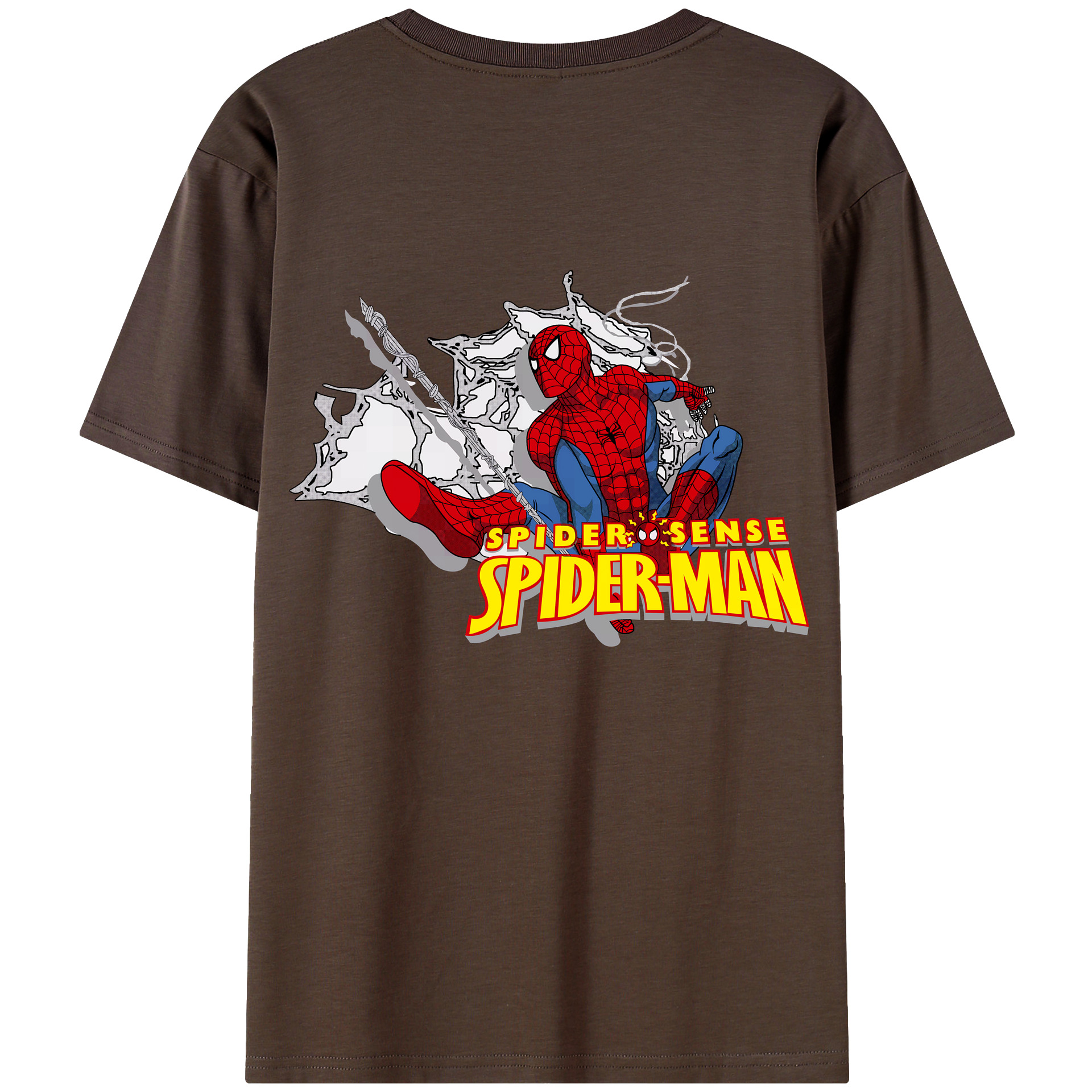 （画像用） Spider Man スパイダーマン 綿100％半袖Tシャツ（背面プリント）