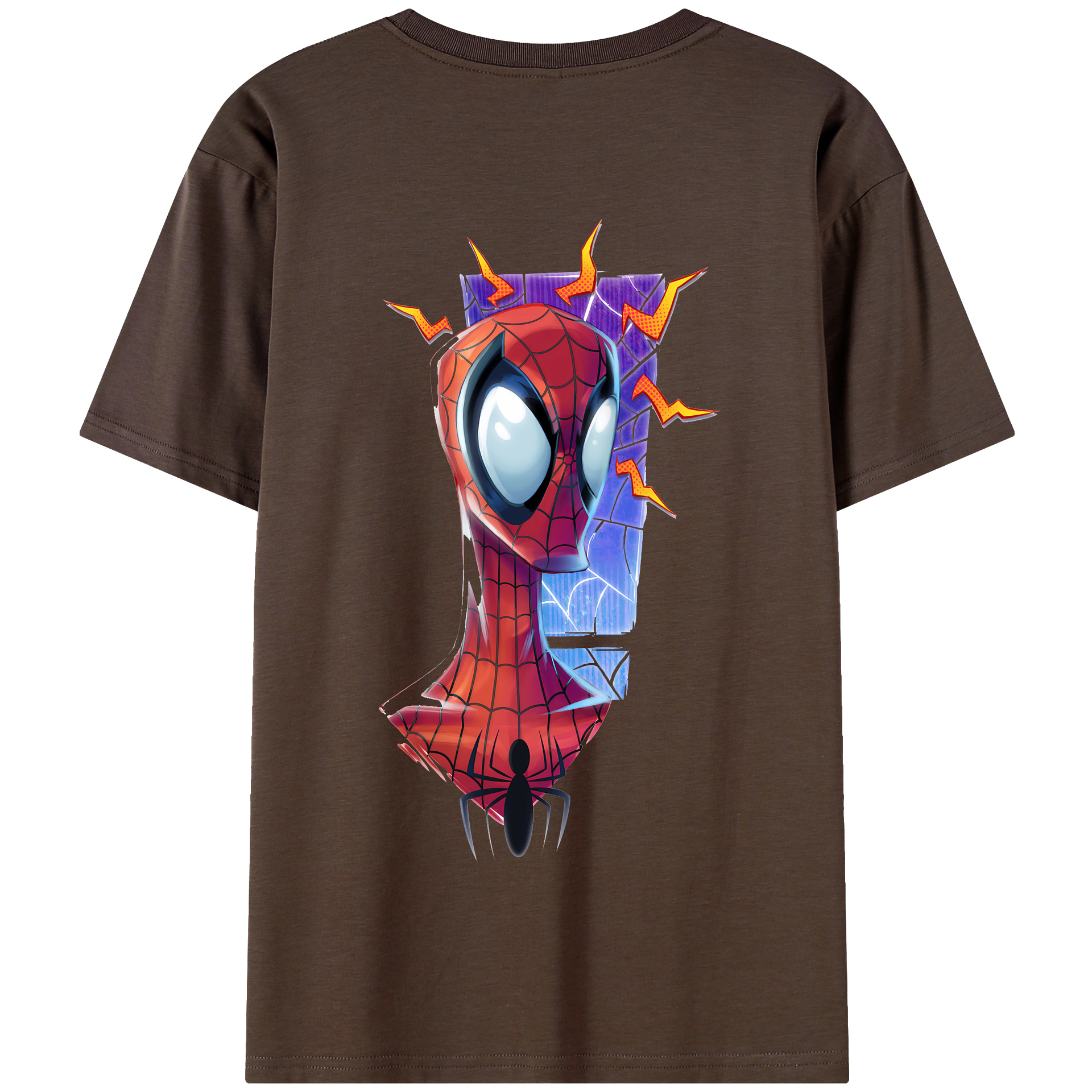 （画像用） Spider Man スパイダーマン 綿100％半袖Tシャツ（背面プリント）