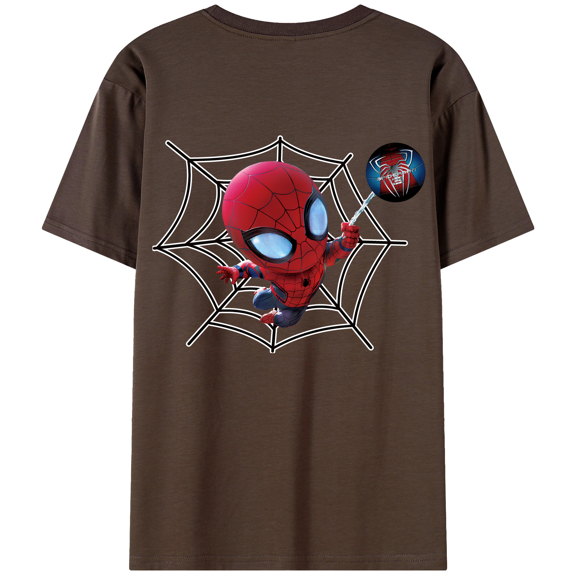 （画像用） Spider Man スパイダーマン 綿100％半袖Tシャツ（背面プリント）