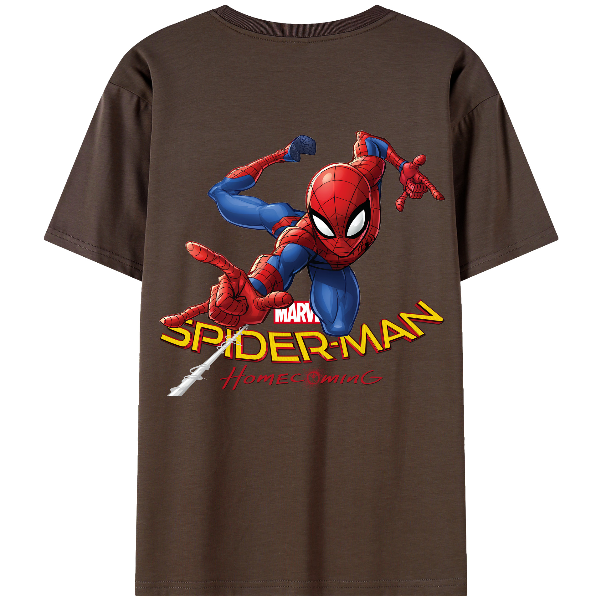 （画像用） Spider Man スパイダーマン 綿100％半袖Tシャツ（背面プリント）