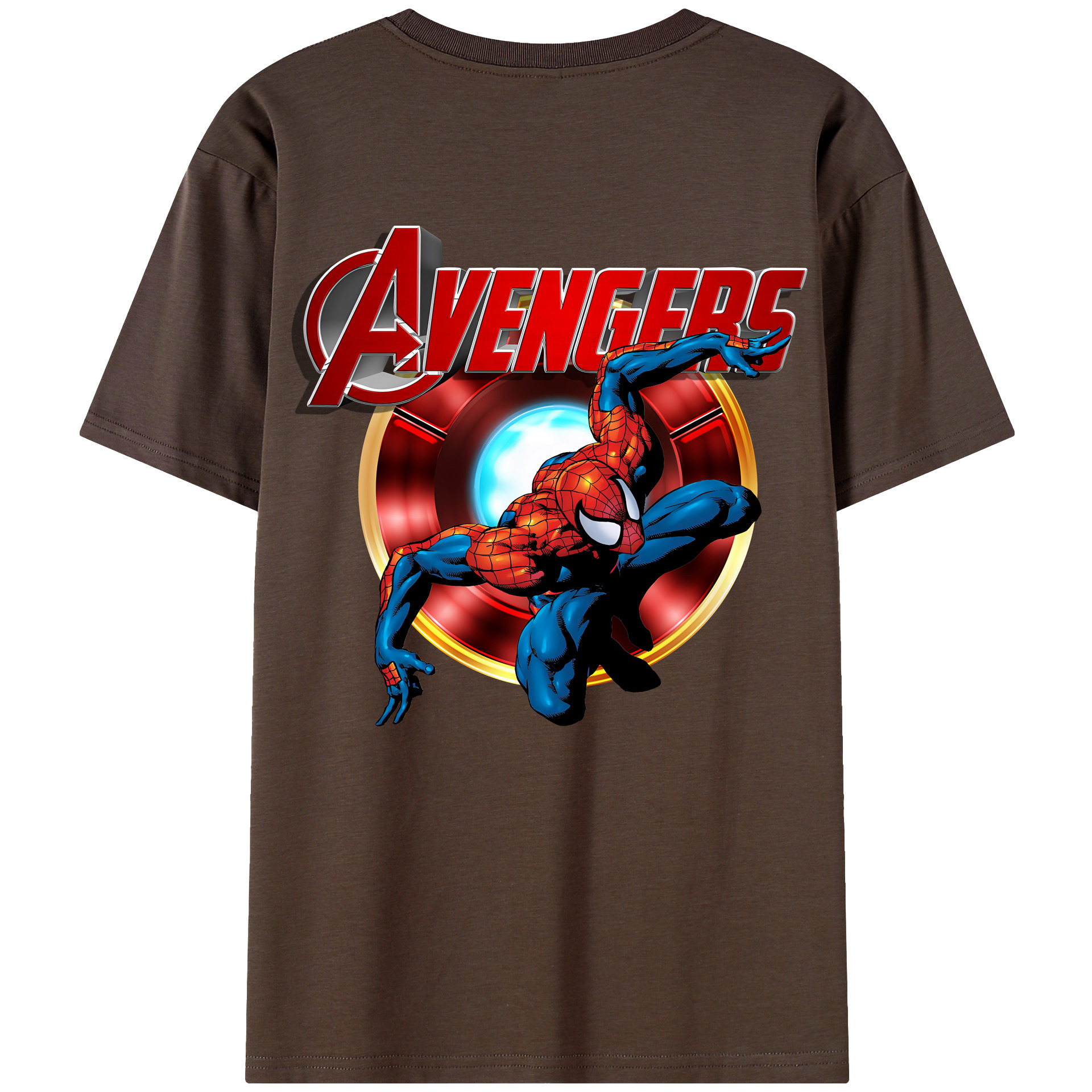 （画像用） Spider Man スパイダーマン 綿100％半袖Tシャツ（背面プリント）