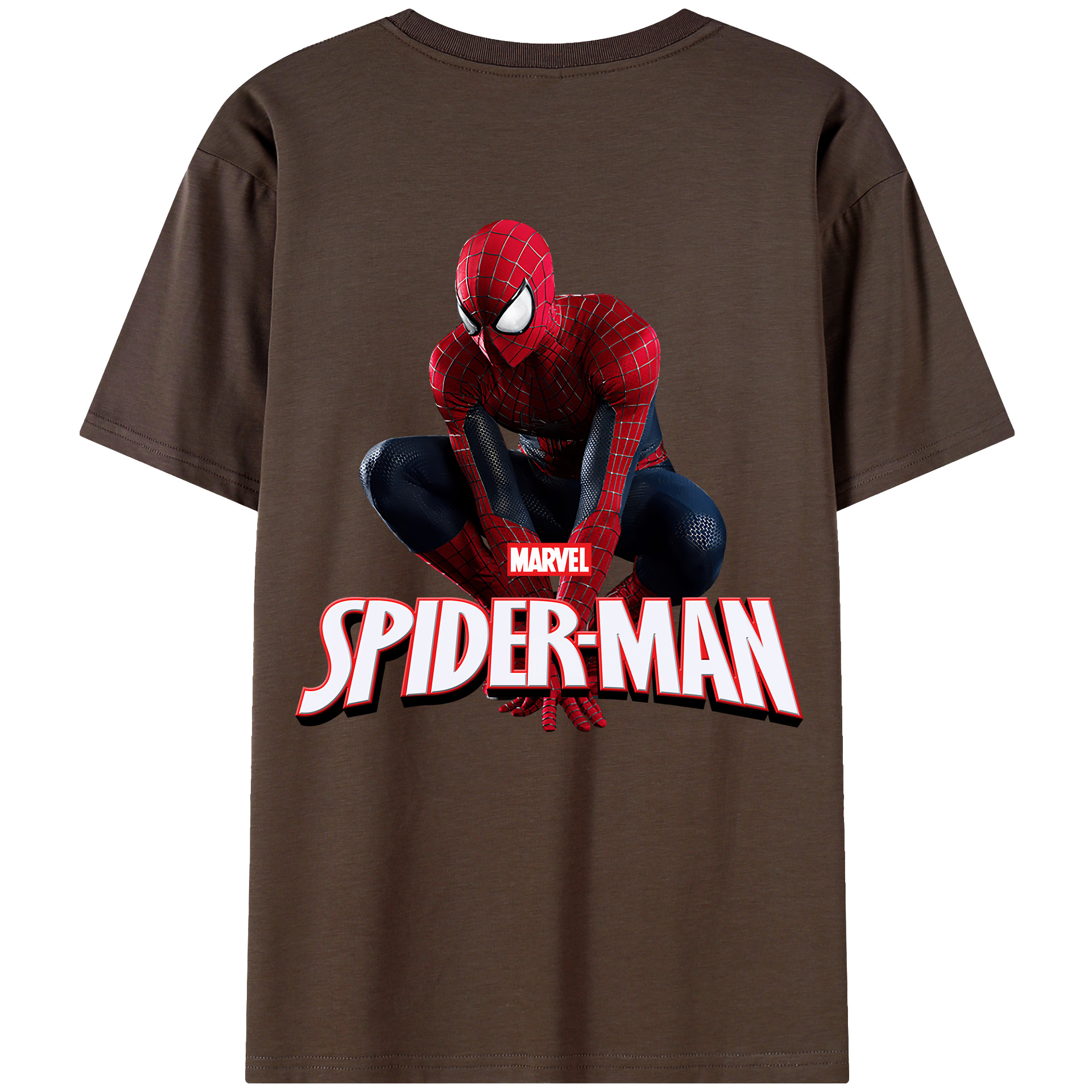 （画像用） Spider Man スパイダーマン 綿100％半袖Tシャツ（背面プリント）