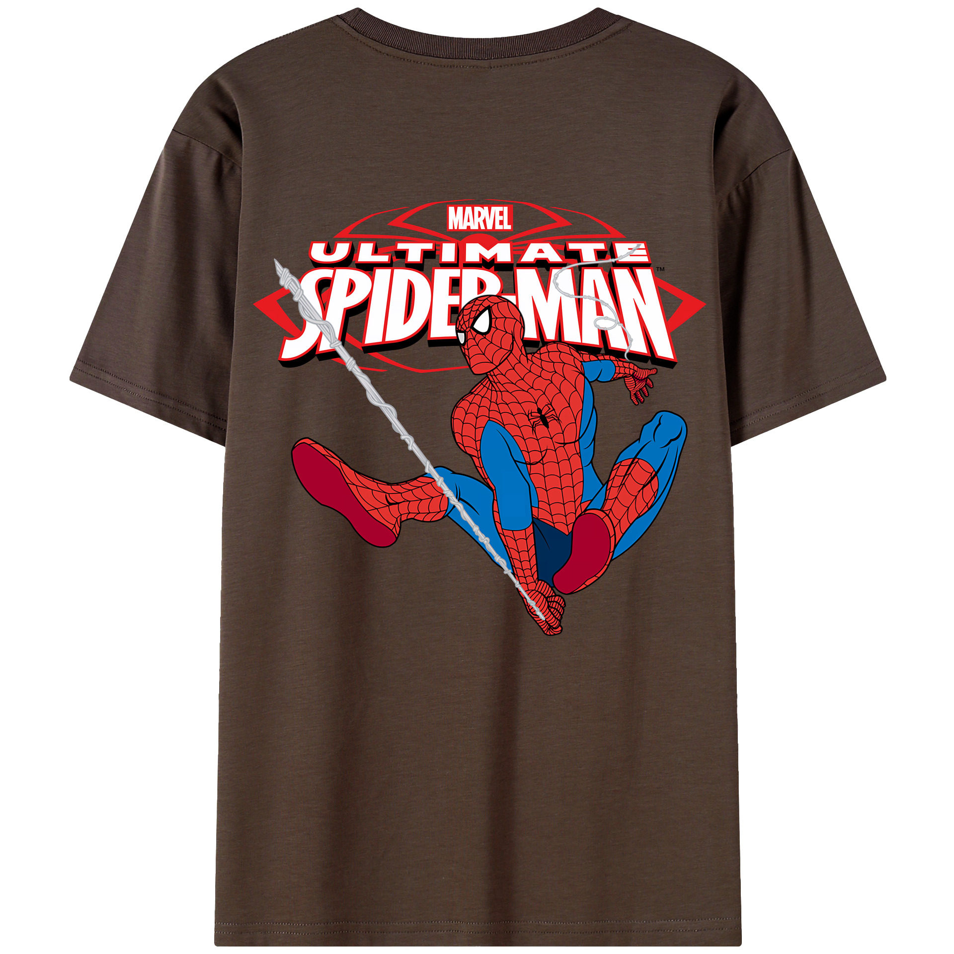 （画像用） Spider Man スパイダーマン 綿100％半袖Tシャツ（背面プリント）