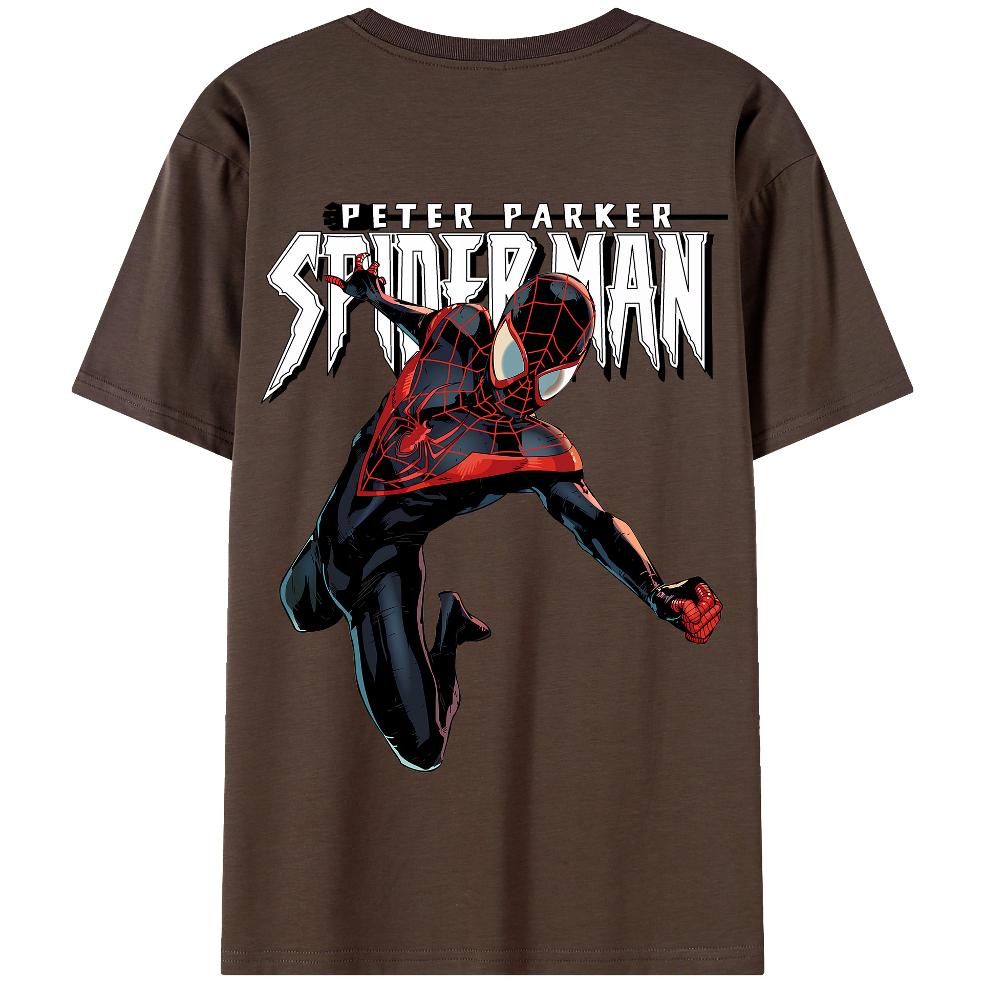 （画像用） Spider Man スパイダーマン 綿100％半袖Tシャツ（背面プリント）