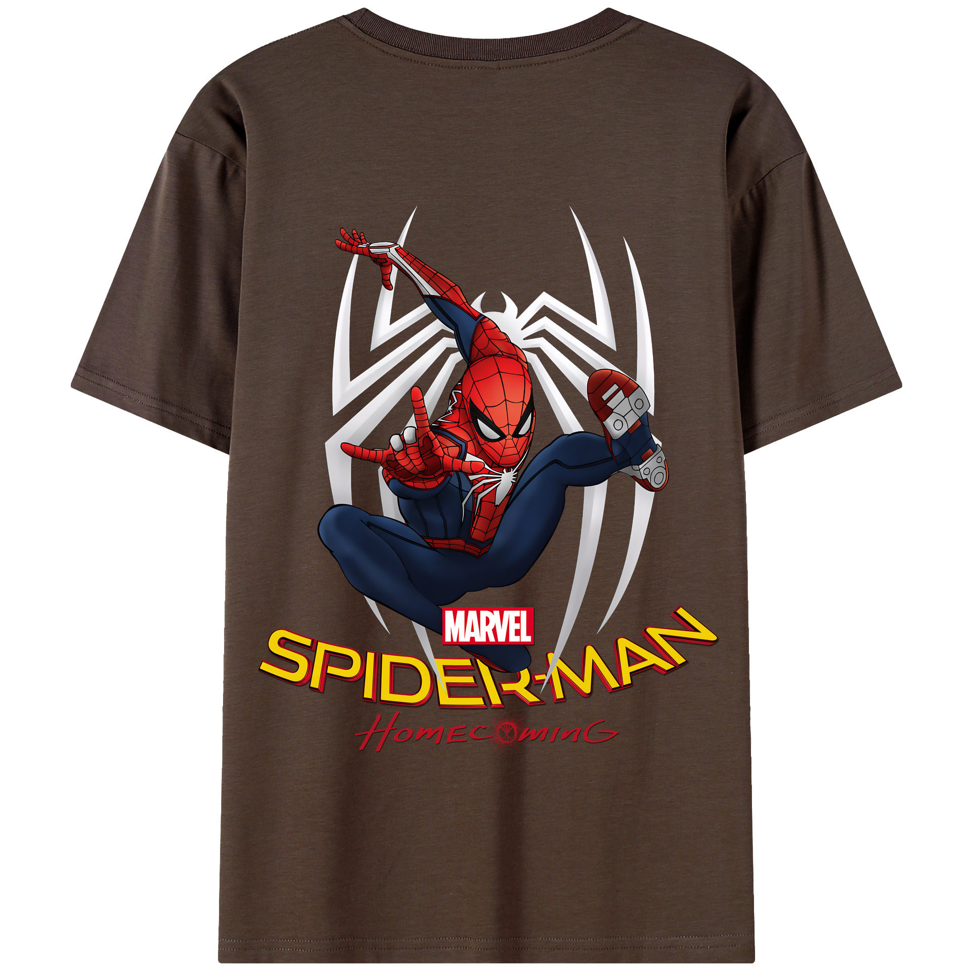（画像用） Spider Man スパイダーマン 綿100％半袖Tシャツ（背面プリント）