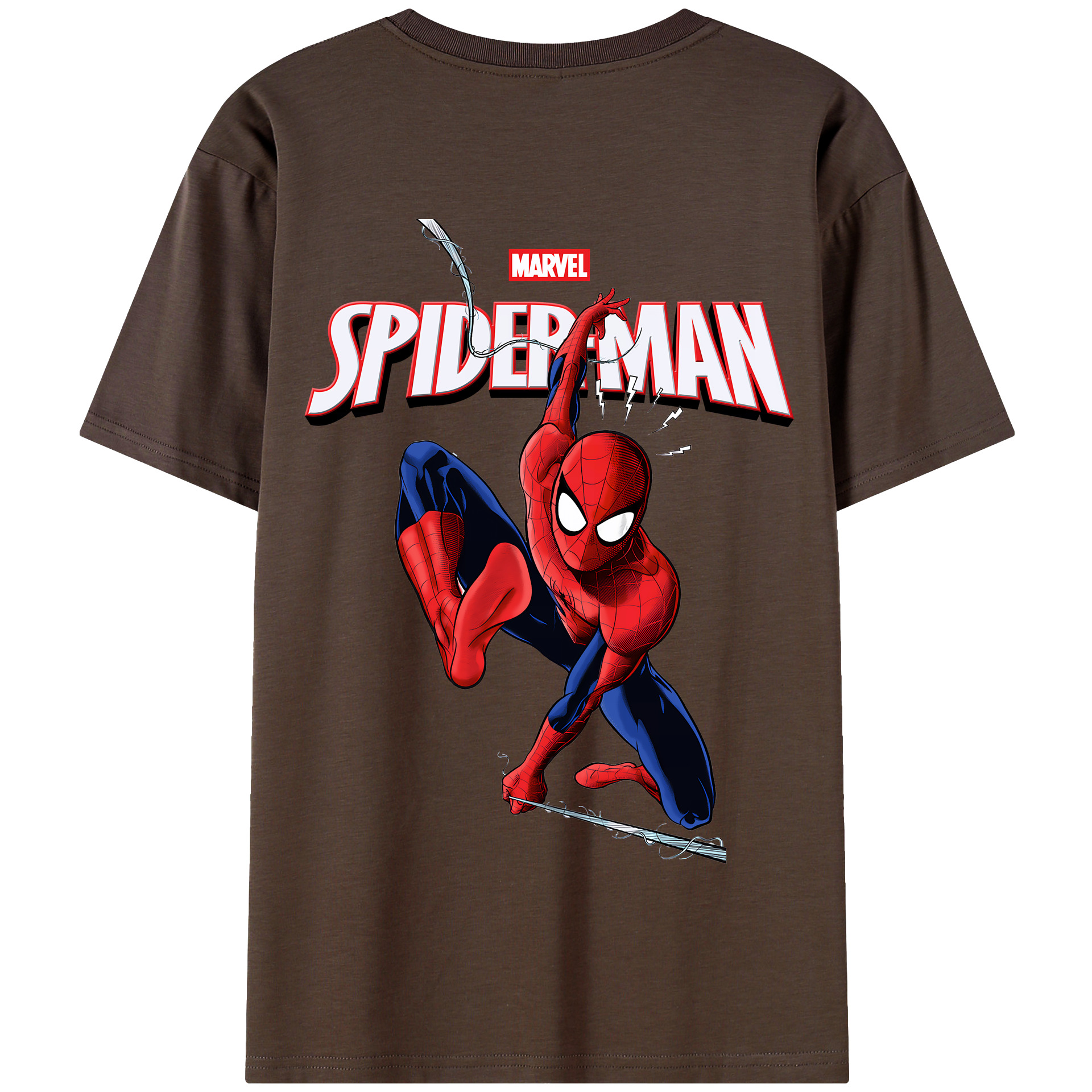 （画像用） Spider Man スパイダーマン 綿100％半袖Tシャツ（背面プリント）