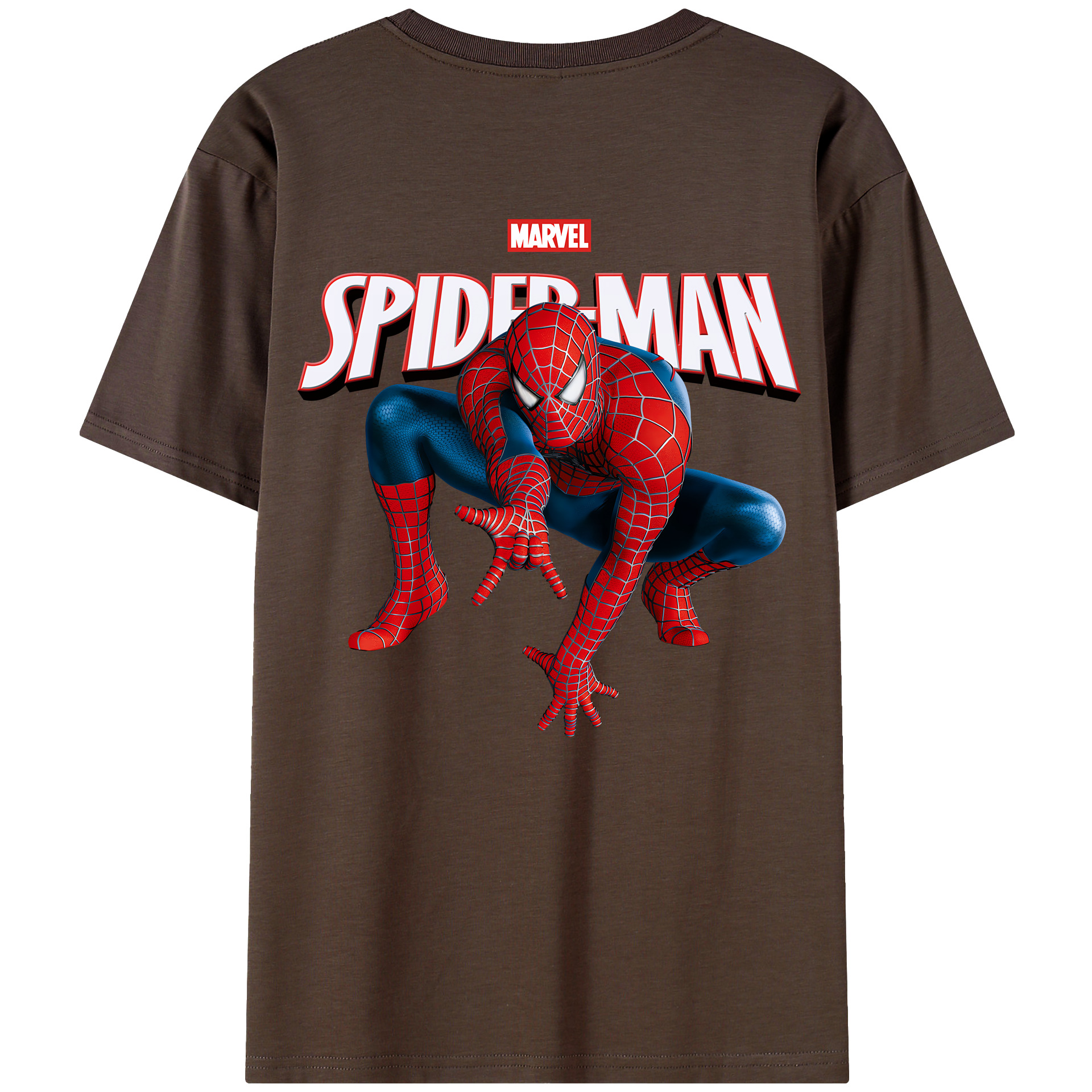 （画像用） Spider Man スパイダーマン 綿100％半袖Tシャツ（背面プリント）