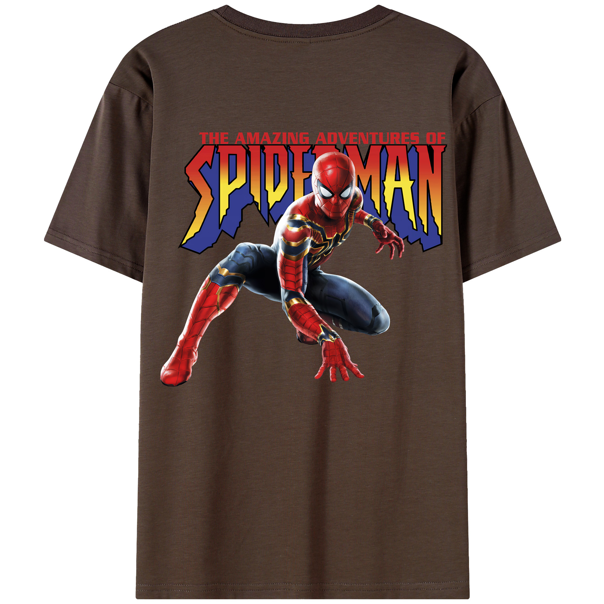（画像用） Spider Man スパイダーマン 綿100％半袖Tシャツ（背面プリント）