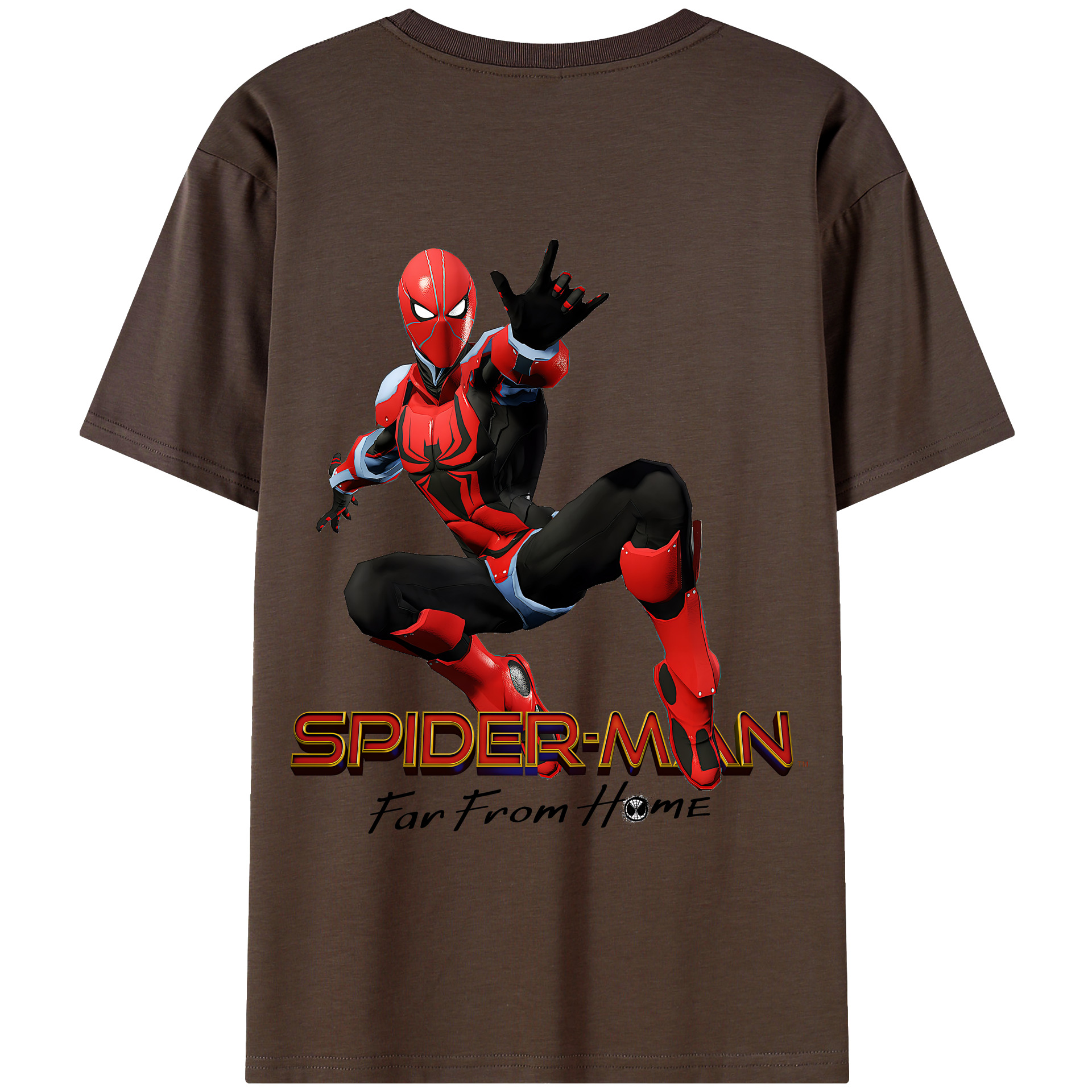 （画像用） Spider Man スパイダーマン 綿100％半袖Tシャツ（背面プリント）