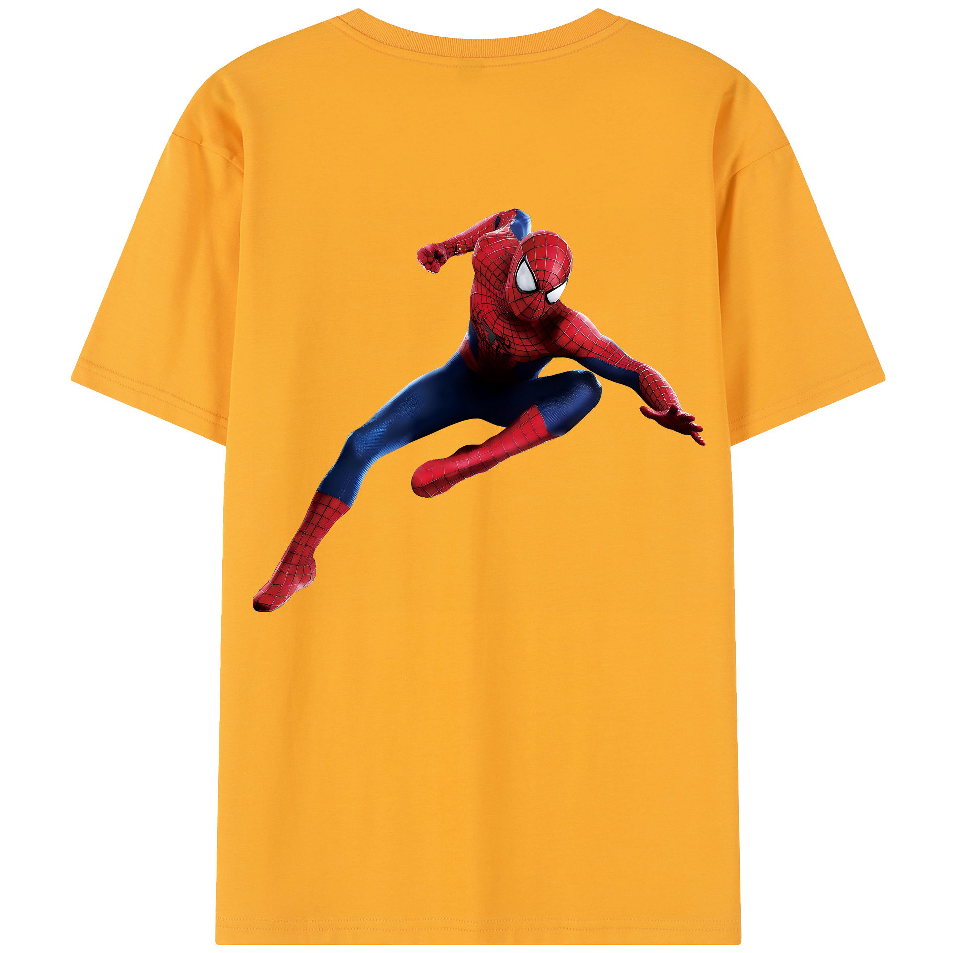 （画像用） Spider Man スパイダーマン 綿100％半袖Tシャツ（背面プリント）