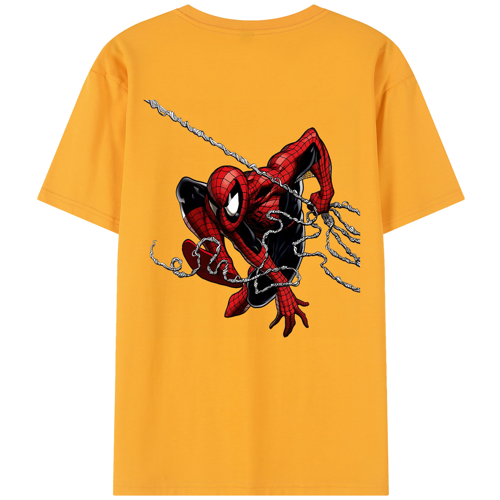 （画像用） Spider Man スパイダーマン 綿100％半袖Tシャツ（背面プリント）