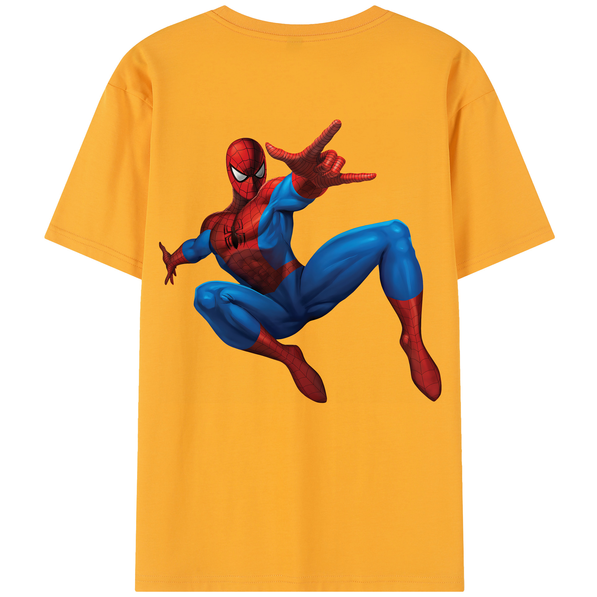 （画像用） Spider Man スパイダーマン 綿100％半袖Tシャツ（背面プリント）