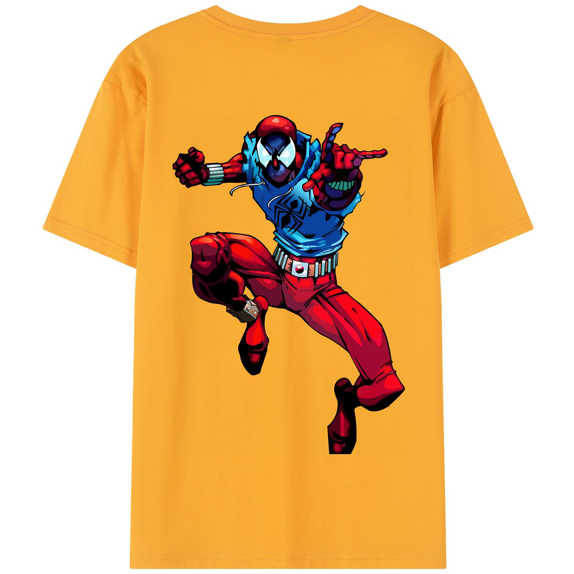 （画像用） Spider Man スパイダーマン 綿100％半袖Tシャツ（背面プリント）