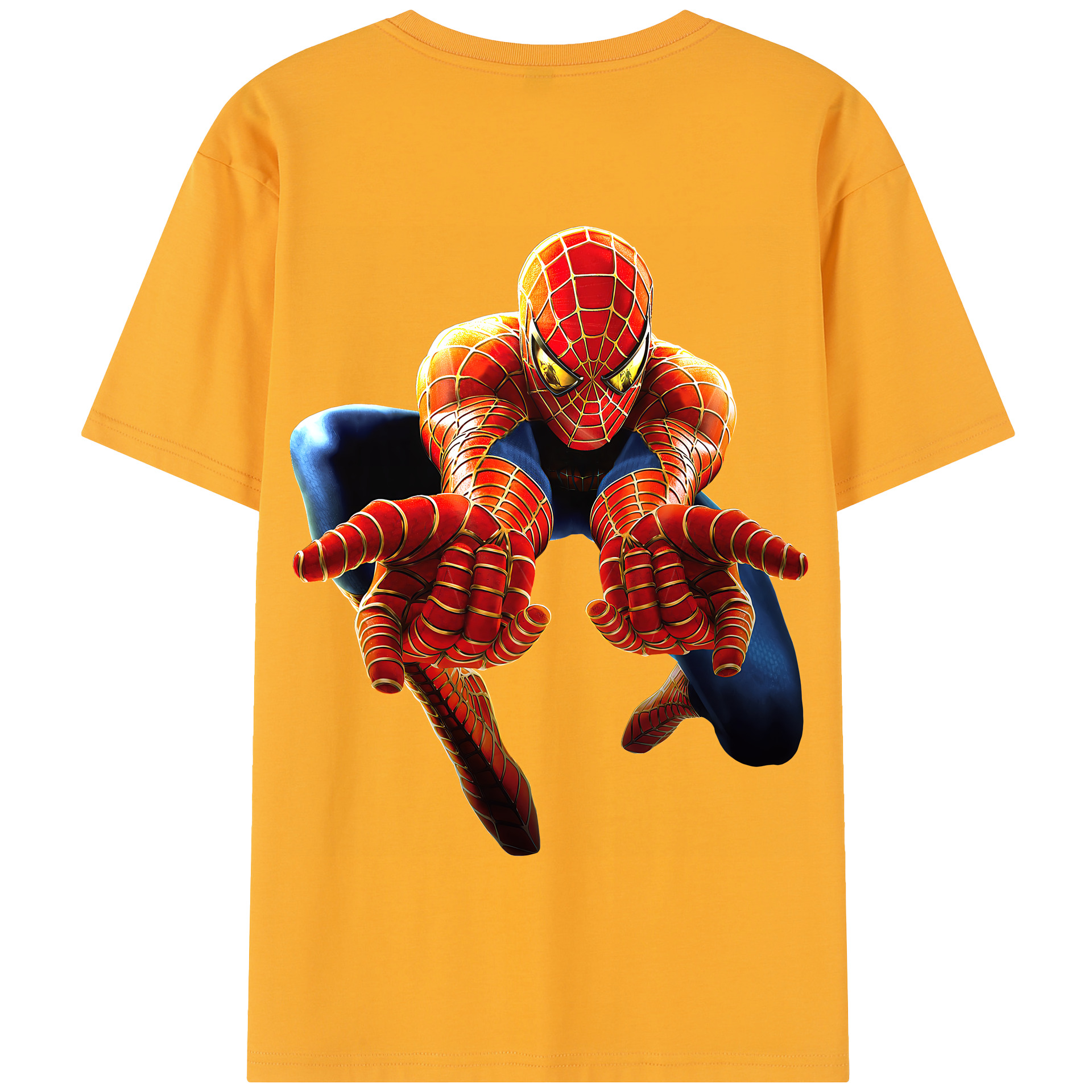 （画像用） Spider Man スパイダーマン 綿100％半袖Tシャツ（背面プリント）