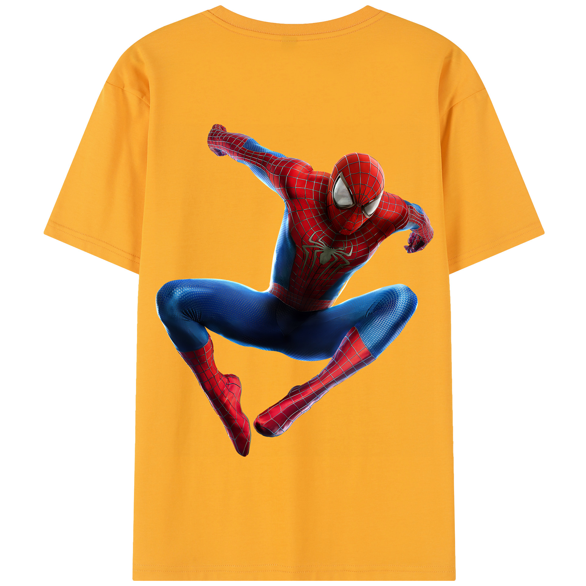 （画像用） Spider Man スパイダーマン 綿100％半袖Tシャツ（背面プリント）