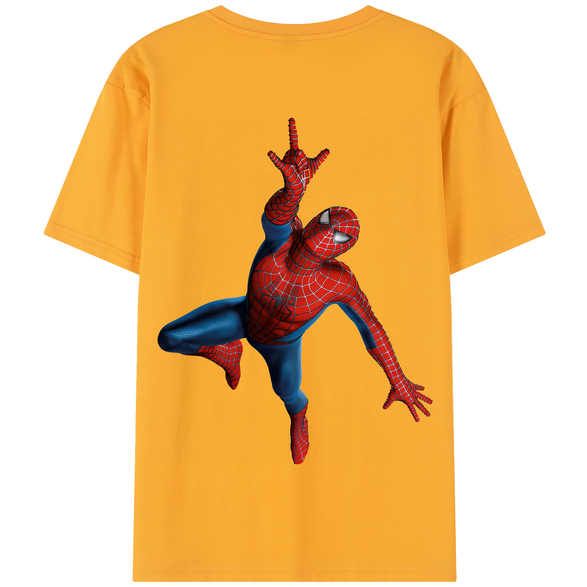 （画像用） Spider Man スパイダーマン 綿100％半袖Tシャツ（背面プリント）