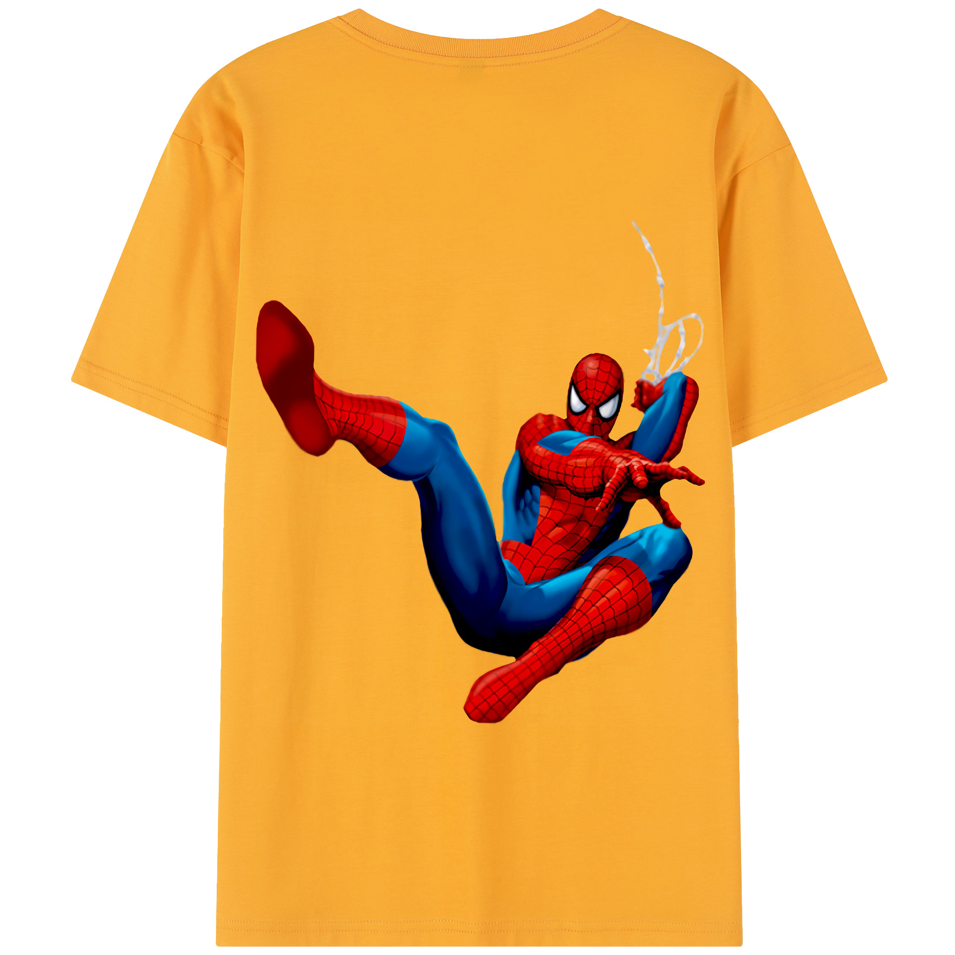 （画像用） Spider Man スパイダーマン 綿100％半袖Tシャツ（背面プリント）